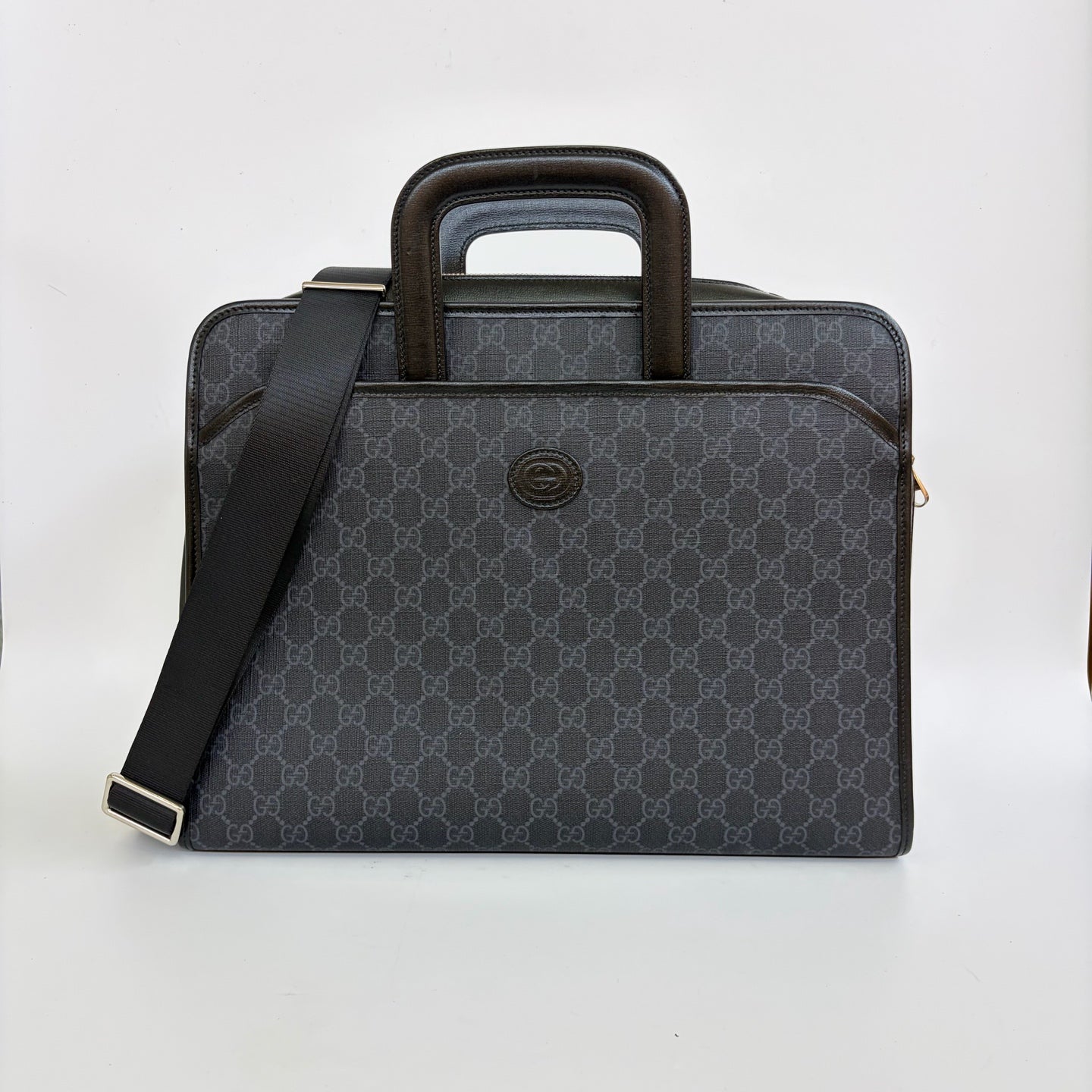 Gucci - GG Supreme Briefcase - Leather - Black - (medium)