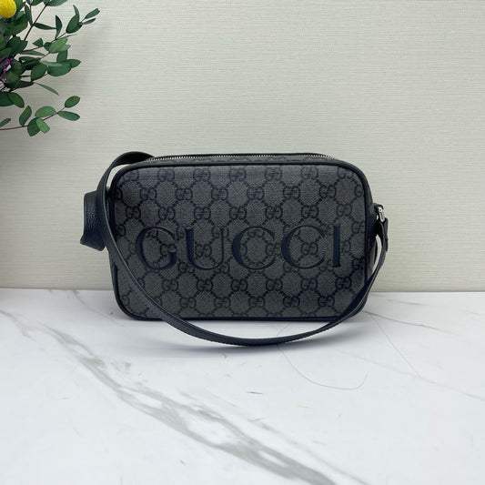 Gucci - GG Supreme Camera Bag - Coated canvas with leather trim - Black - (small)