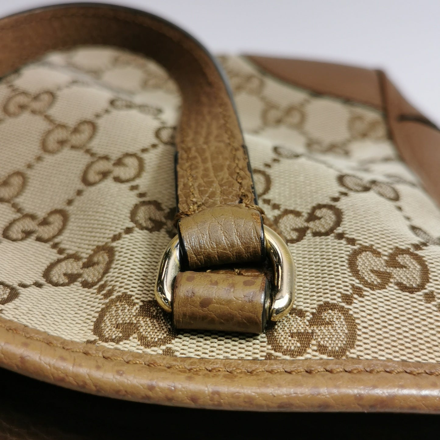 Gucci - GG Supreme Canvas Mini Tote Bag - GG Supreme canvas with pebbled leather trim - Beige and Brown - (mini)
