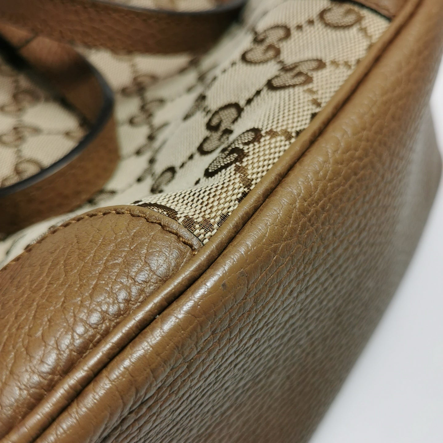 Gucci - GG Supreme Canvas Mini Tote Bag - GG Supreme canvas with pebbled leather trim - Beige and Brown - (mini)