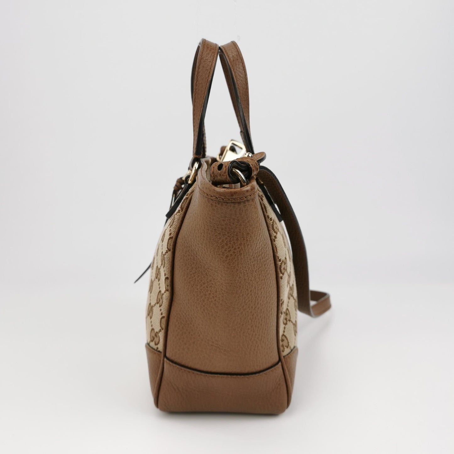 Gucci - GG Supreme Canvas Mini Tote Bag - GG Supreme canvas with pebbled leather trim - Beige and Brown - (mini)