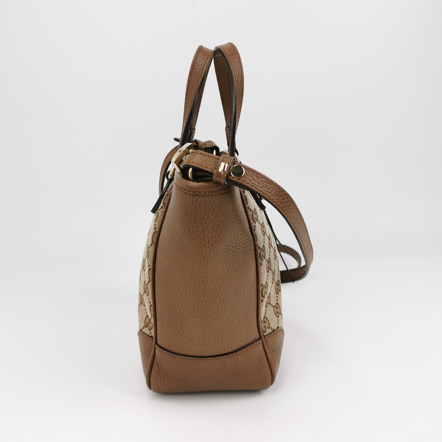 Gucci - GG Supreme Canvas Mini Tote Bag - GG Supreme canvas with pebbled leather trim - Beige and Brown - (mini)