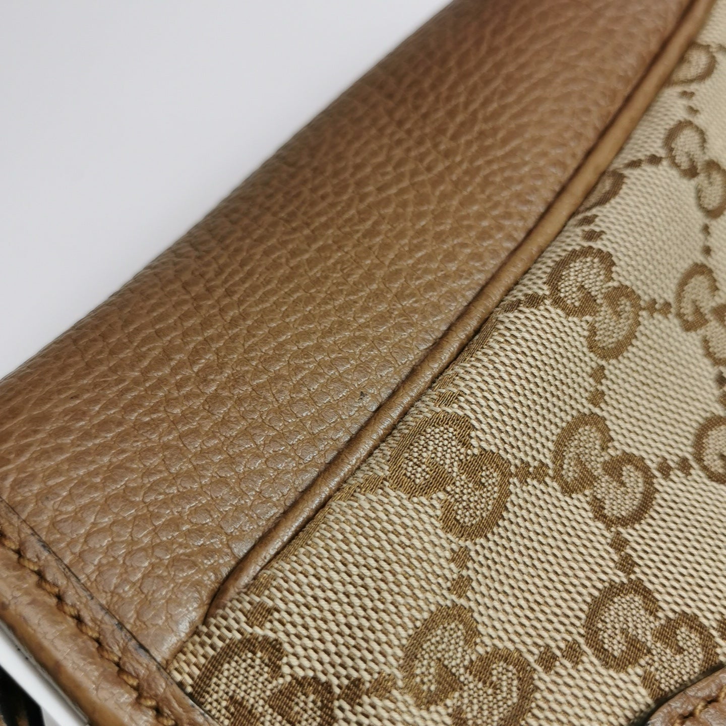 Gucci - GG Supreme Canvas Mini Tote Bag - GG Supreme canvas with pebbled leather trim - Beige and Brown - (mini)