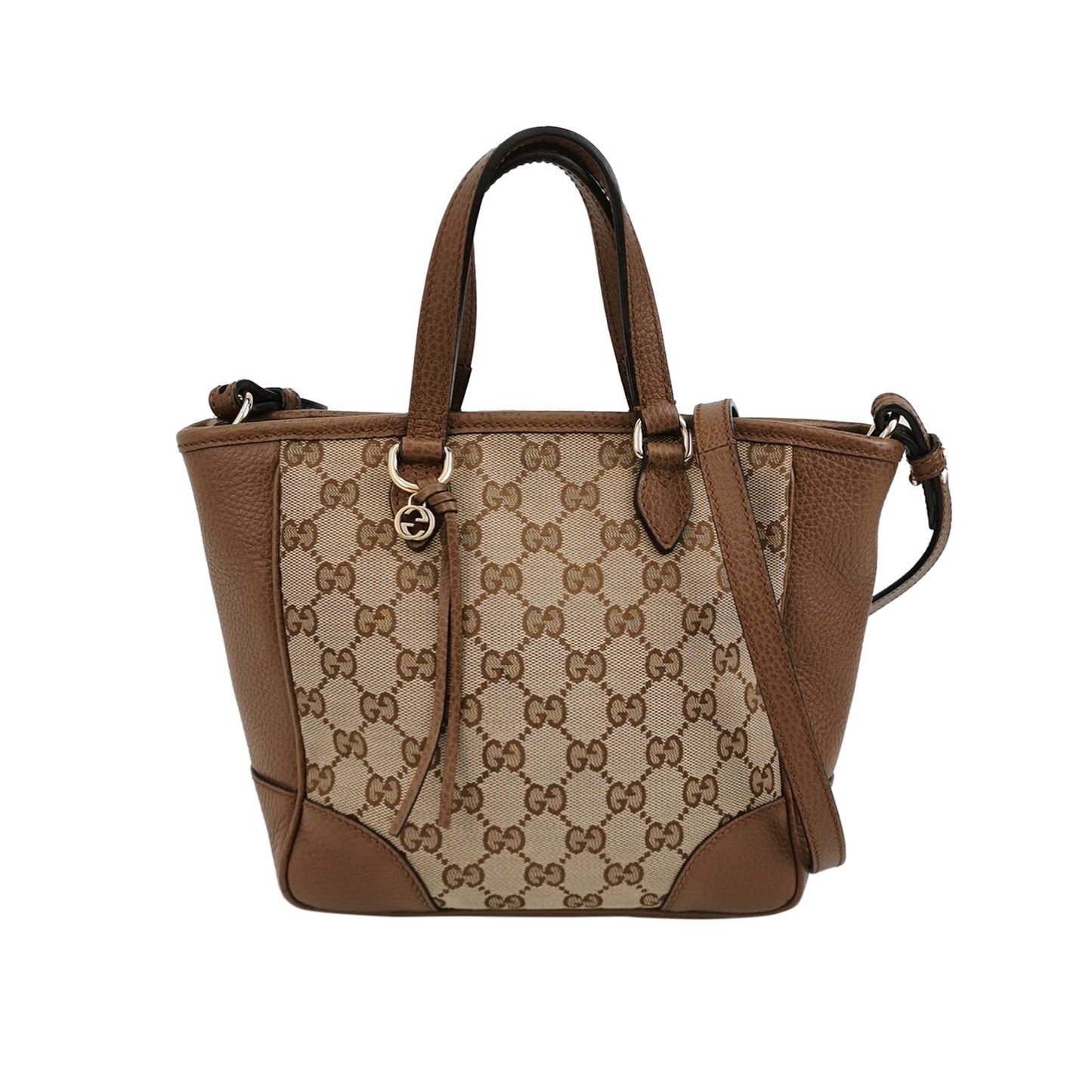 Gucci - GG Supreme Canvas Mini Tote Bag - GG Supreme canvas with pebbled leather trim - Beige and Brown - (mini)