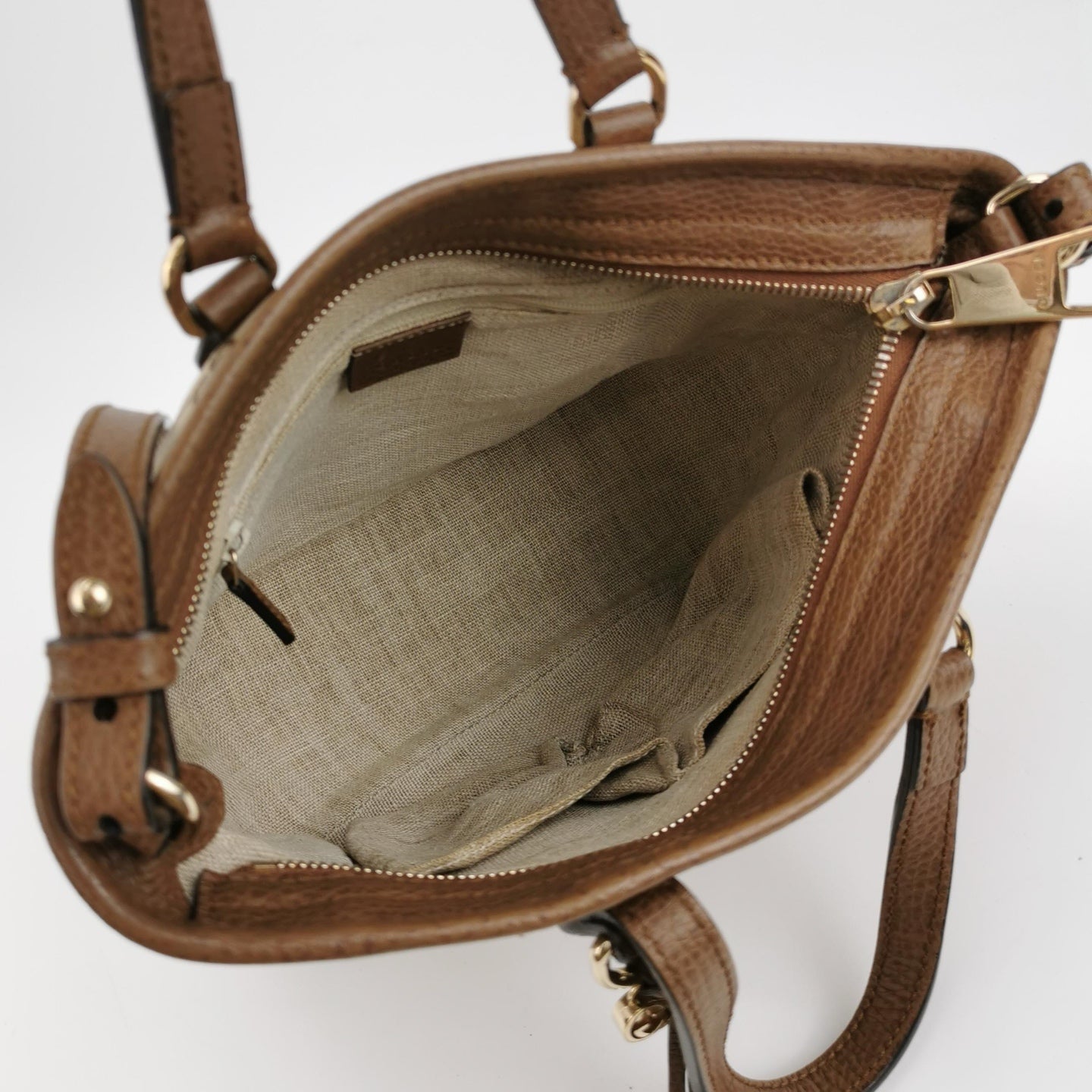 Gucci - GG Supreme Canvas Mini Tote Bag - GG Supreme canvas with pebbled leather trim - Beige and Brown - (mini)