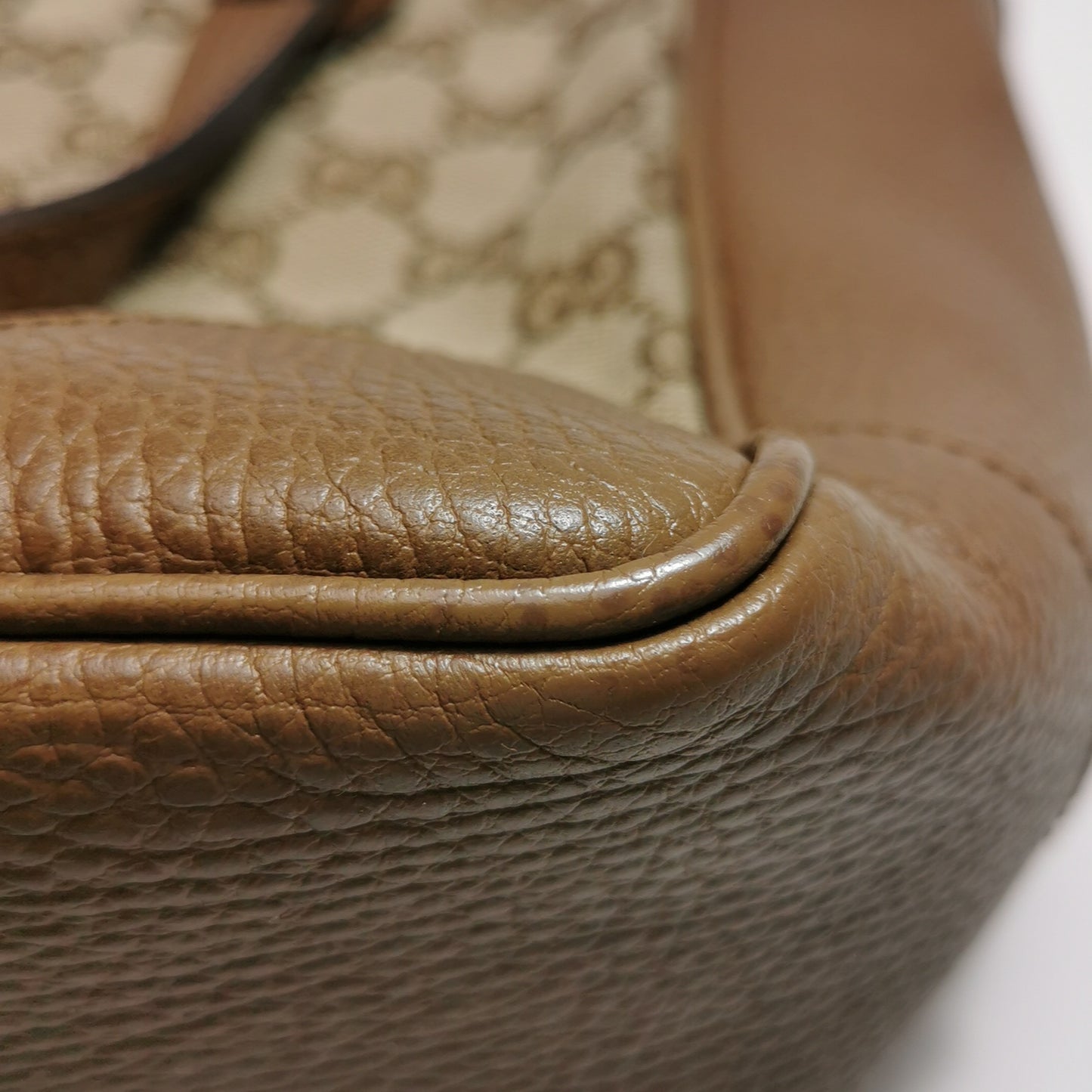 Gucci - GG Supreme Canvas Mini Tote Bag - GG Supreme canvas with pebbled leather trim - Beige and Brown - (mini)