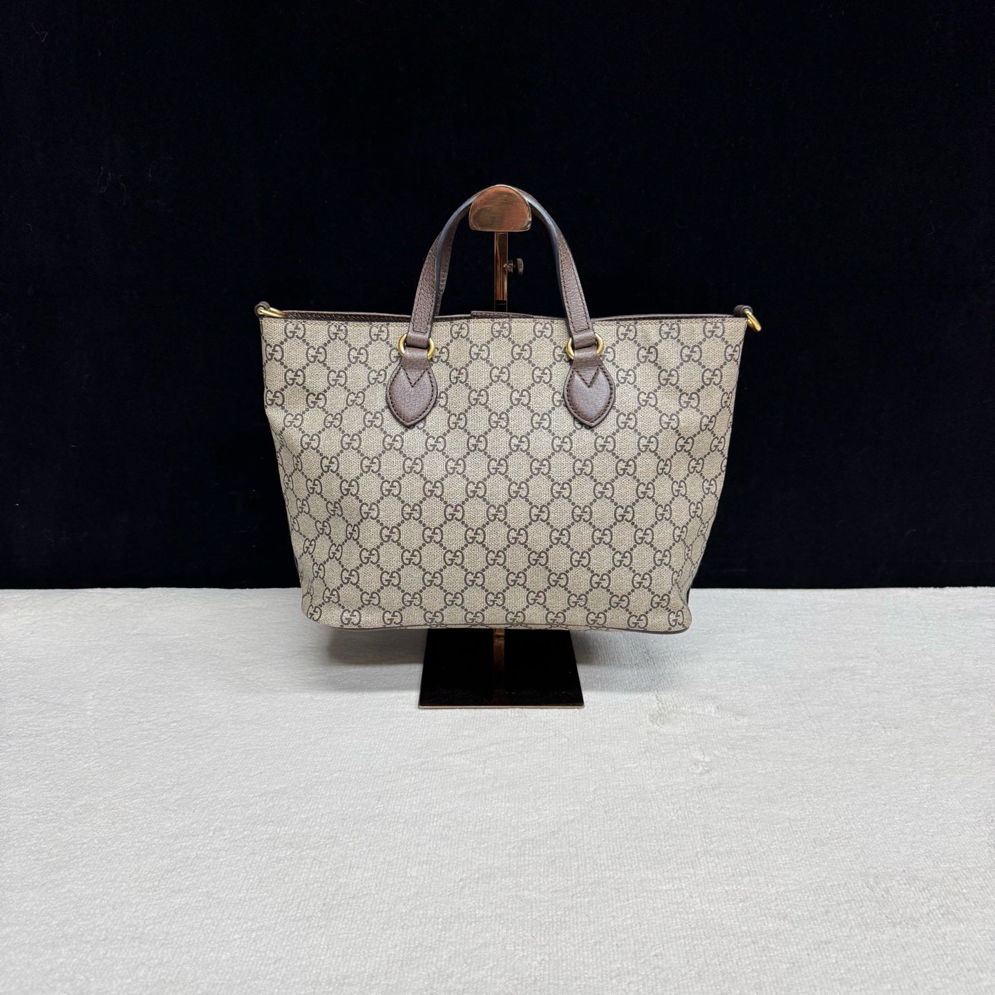 Gucci - GG Supreme Cat Print Tote - GG Supreme coated canvas with leather trim and web strap - Beige and Ebony with Multicolour accents - (small)
