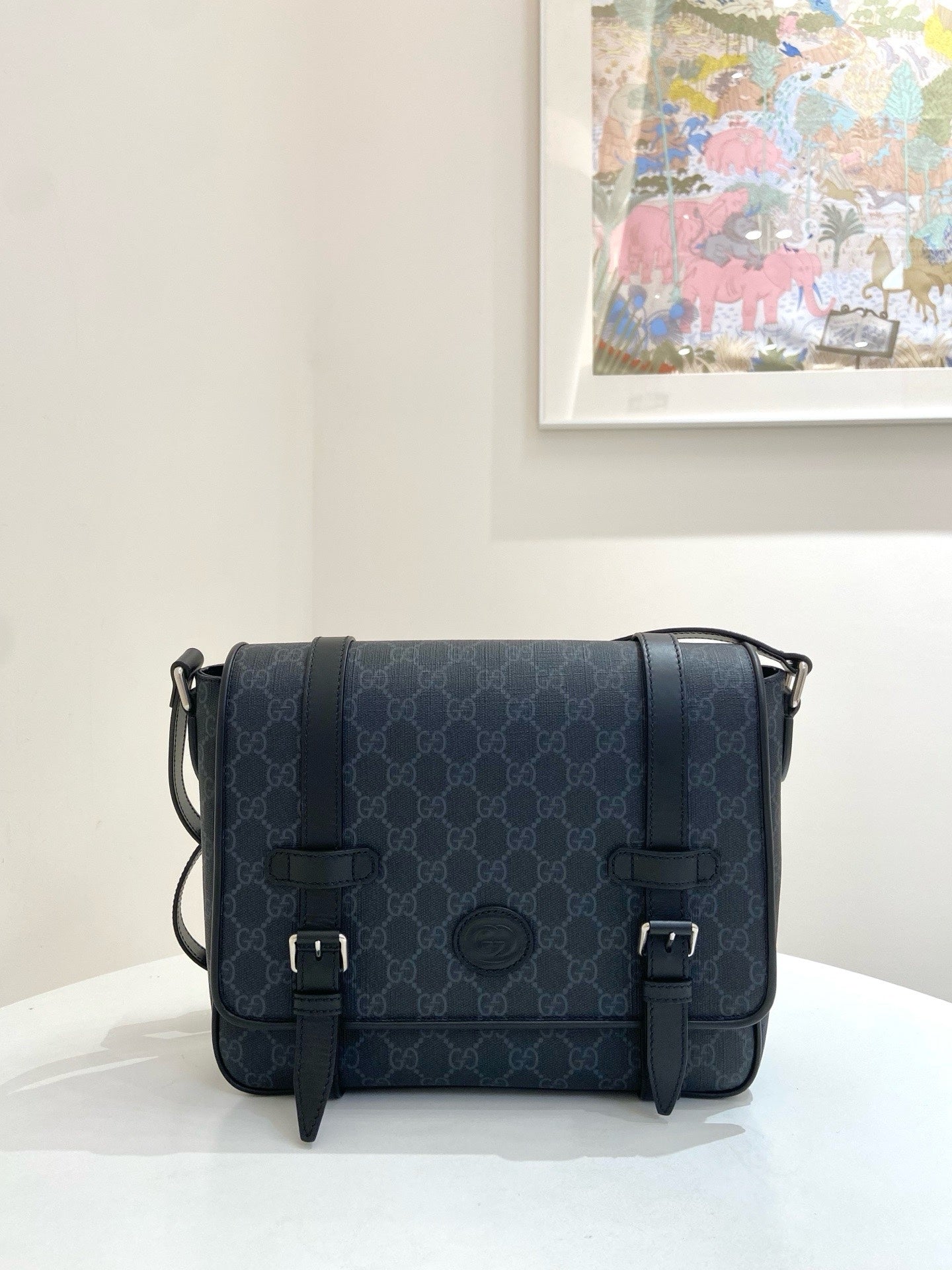 Gucci - GG Supreme Messenger Bag - Leather - Black - (Medium)