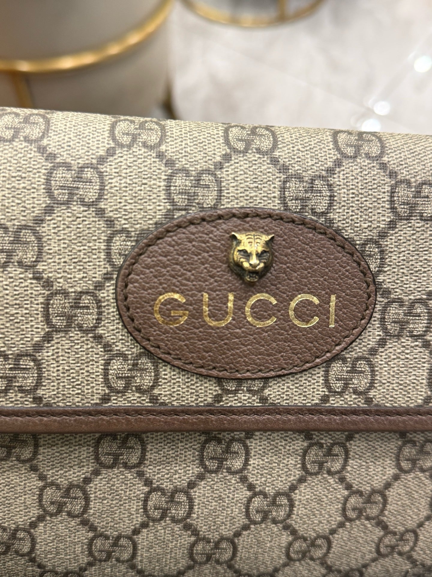 Gucci - GG Supreme Neo Vintage Tiger Head Belt Bag - Synthetic - Beige - (small)
