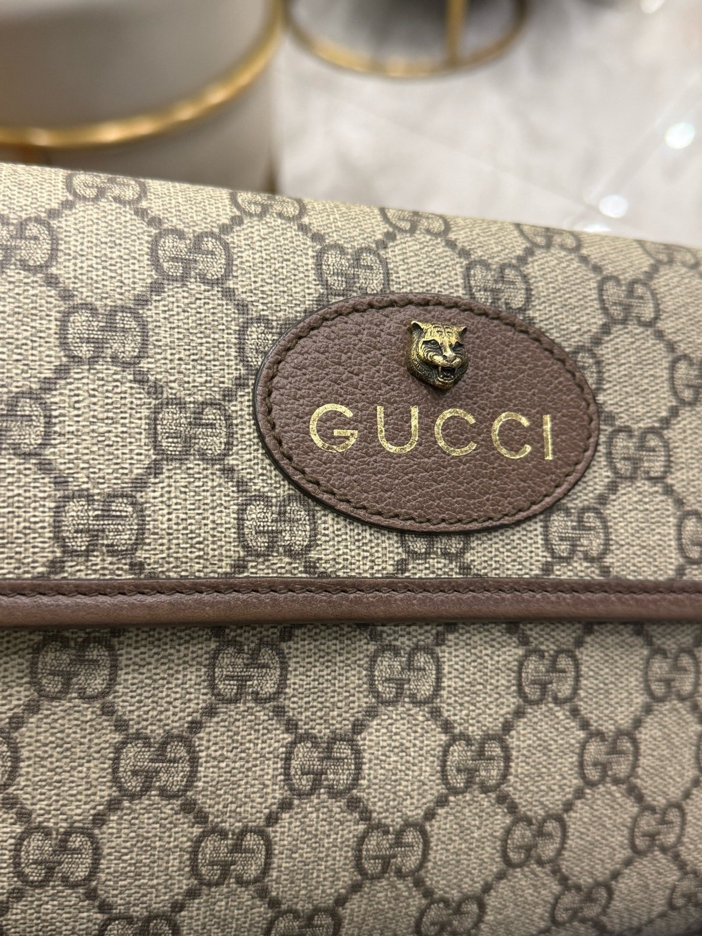 Gucci - GG Supreme Neo Vintage Tiger Head Belt Bag - Synthetic - Beige - (small)