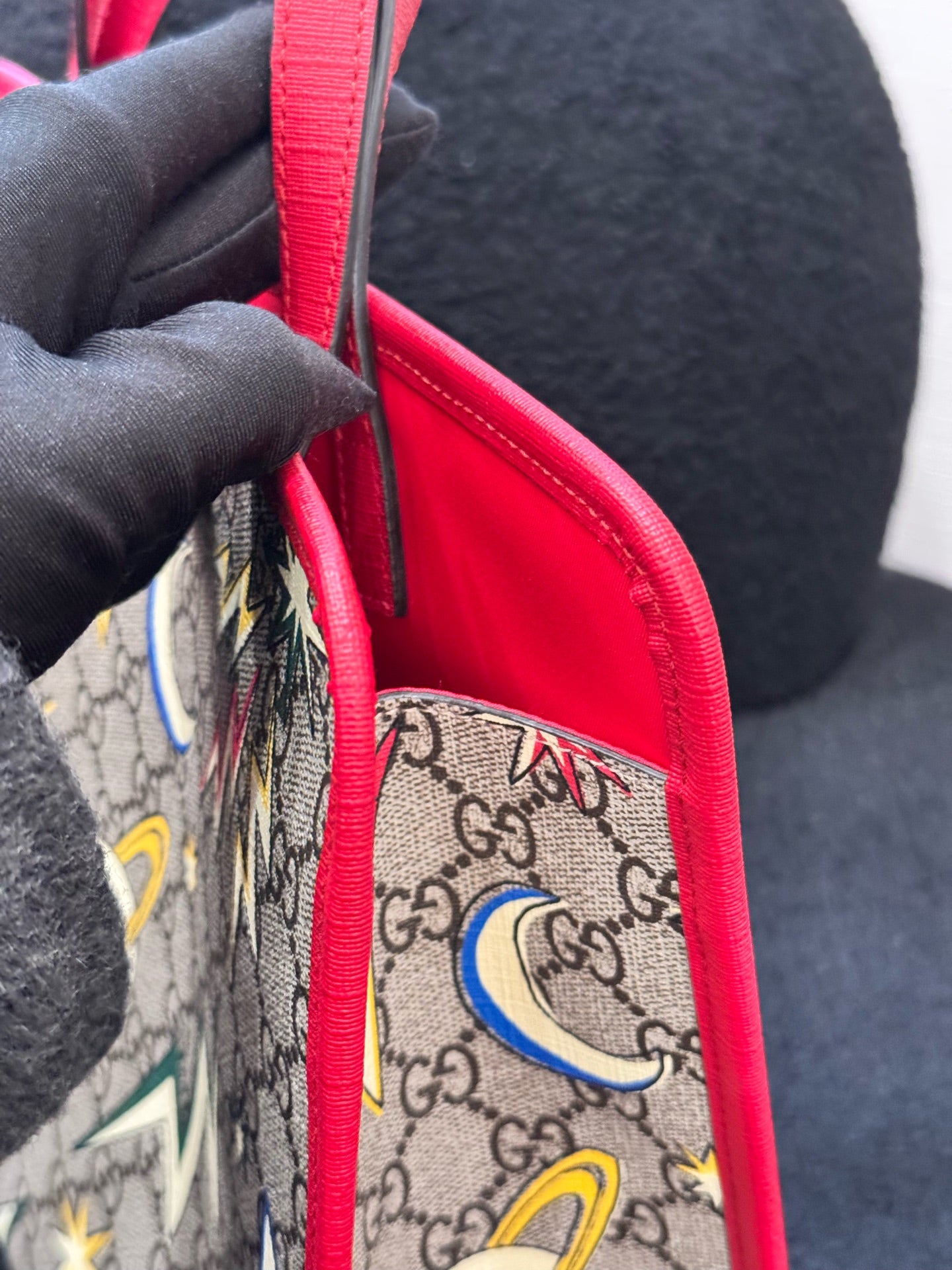 Gucci - GG Supreme Space Print Children's Tote Bag - Coated canvas with leather trim - Multicolour - (small)