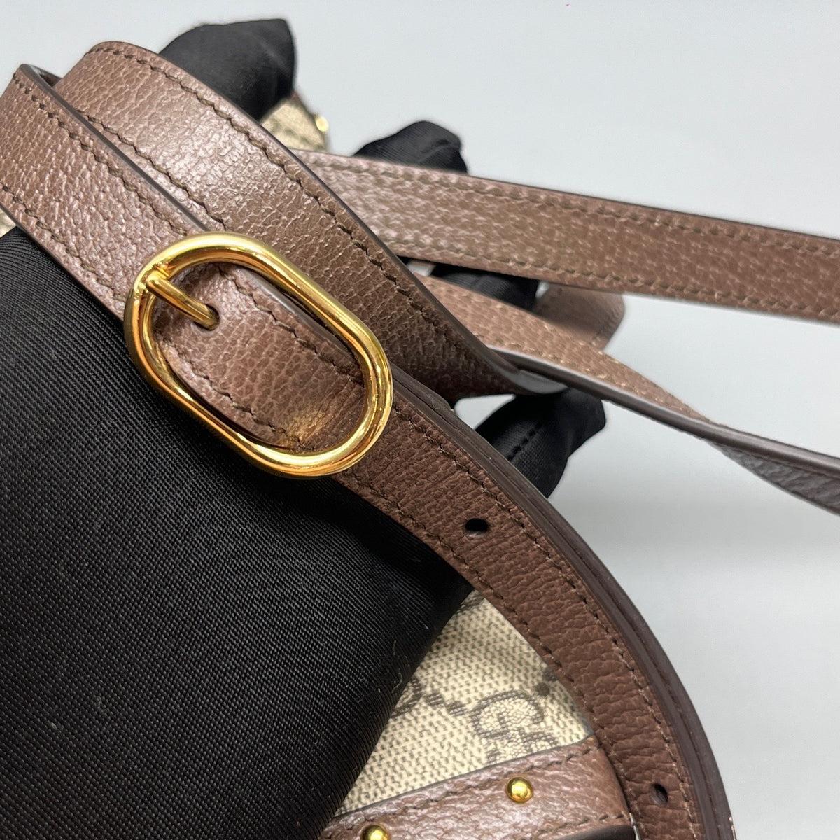 Gucci - GG Supreme Studded Box Bag - Synthetic - Brown - (mini)