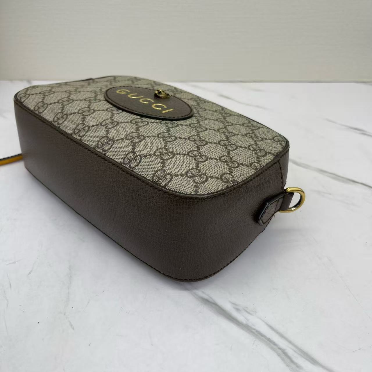 Gucci - GG Supreme Tiger Head Camera Bag - Coated canvas and leather - Beige and Brown with multicolour strap - (small)