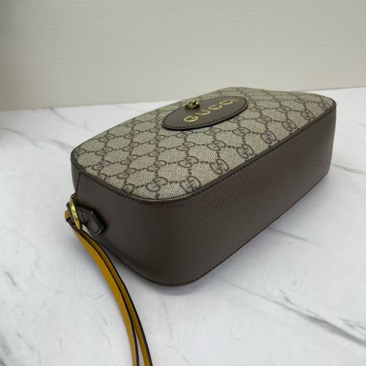 Gucci - GG Supreme Tiger Head Camera Bag - Coated canvas and leather - Beige and Brown with multicolour strap - (small)