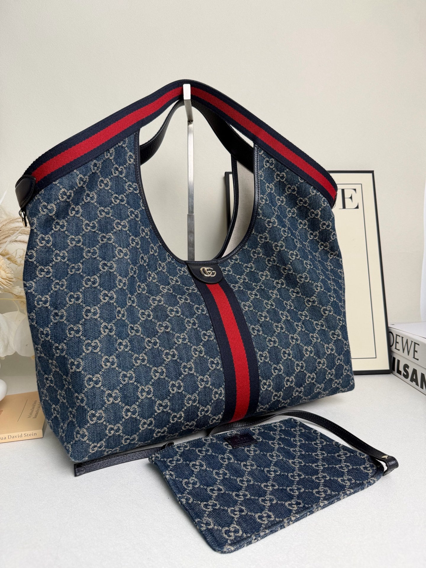 Gucci - GG Supreme Tote Bag - Denim - Blue - (Large)