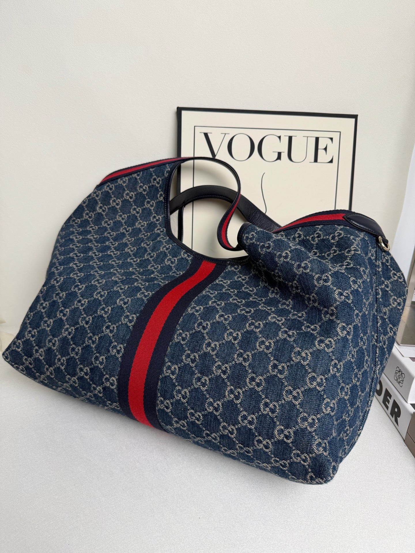 Gucci - GG Supreme Tote Bag - Denim - Blue - (Large)