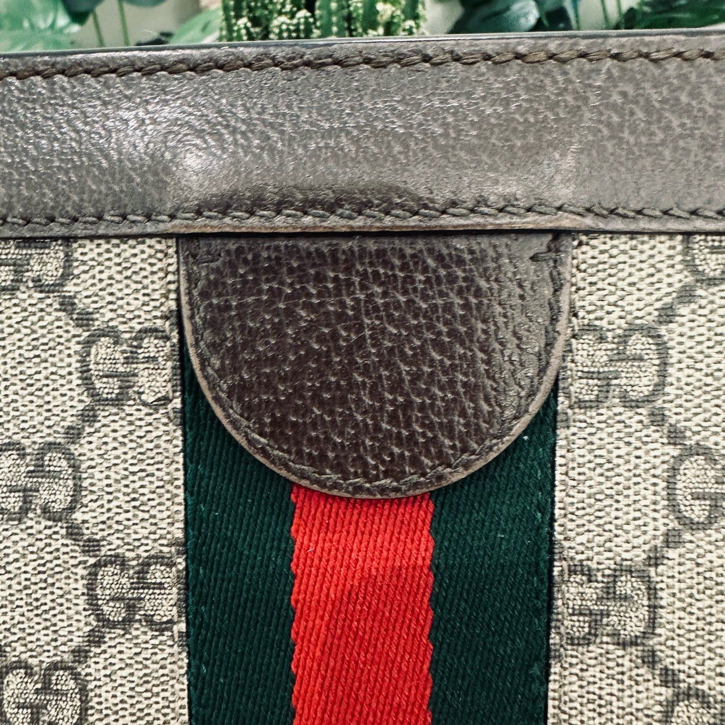Gucci - GG Supreme Web Clip Pouch - GG Supreme coated canvas with leather trim - Brown - (small)