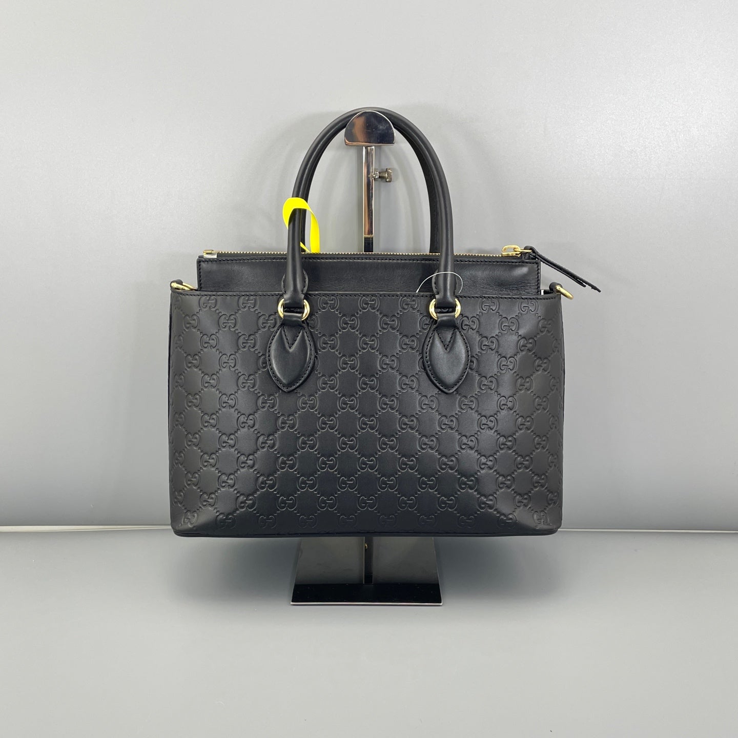 Gucci - Gucci Signature Tote Bag - Leather - Black - (Medium)