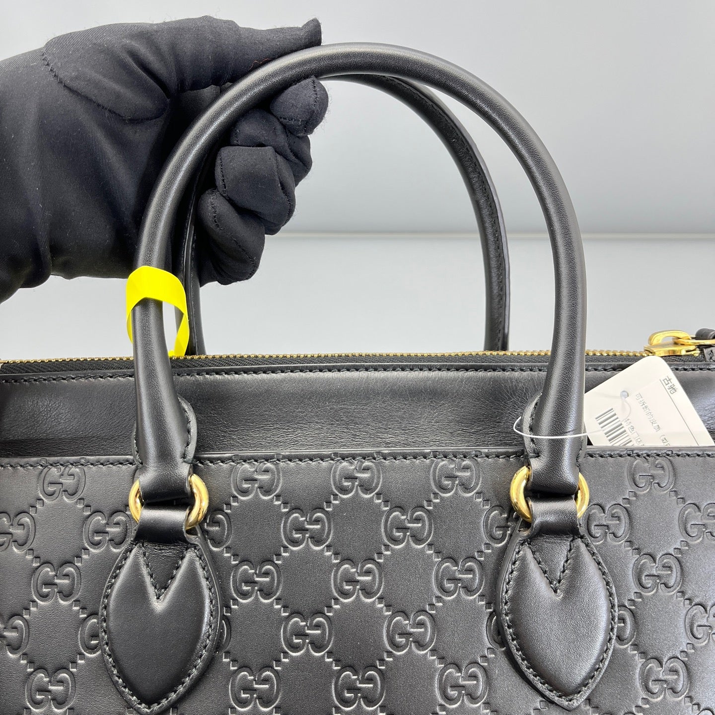 Gucci - Gucci Signature Tote Bag - Leather - Black - (Medium)