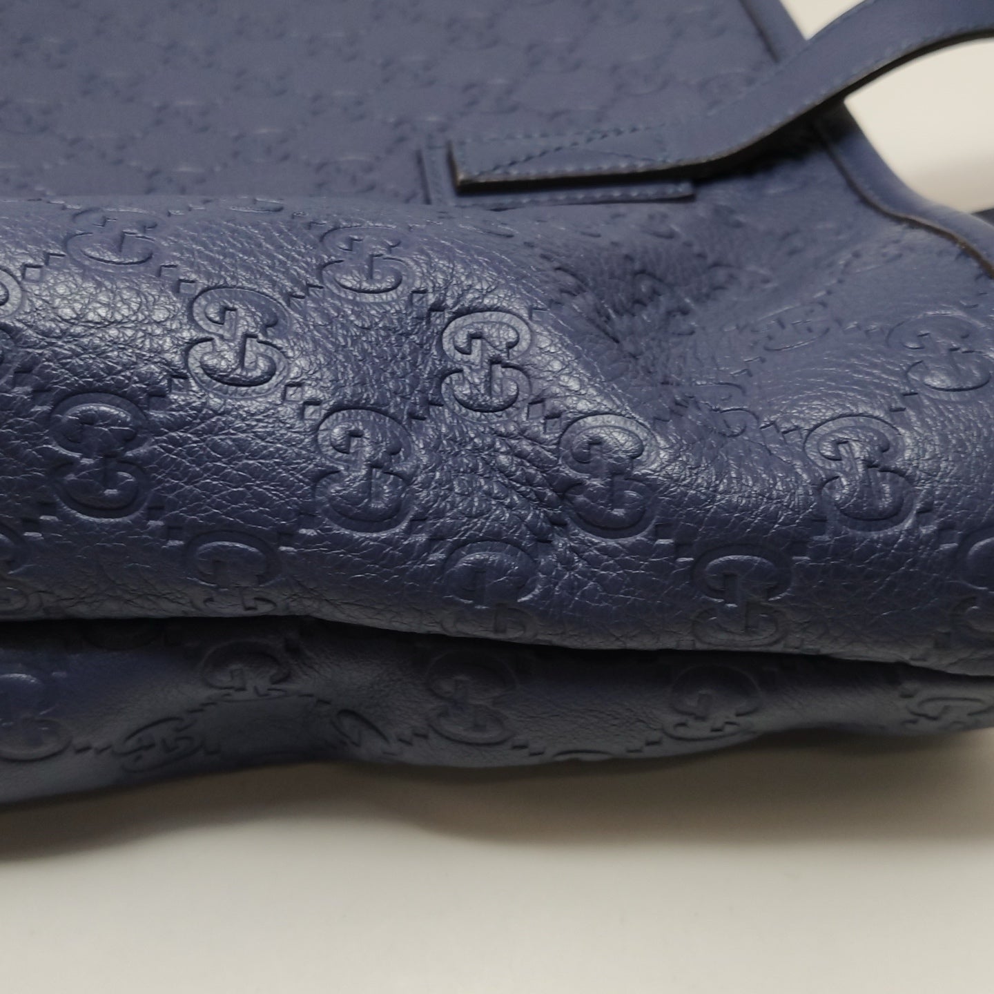 Gucci - Guccissima Shopper Tote 211137-BNX1G-4233 - Grained leather - Navy - (medium)