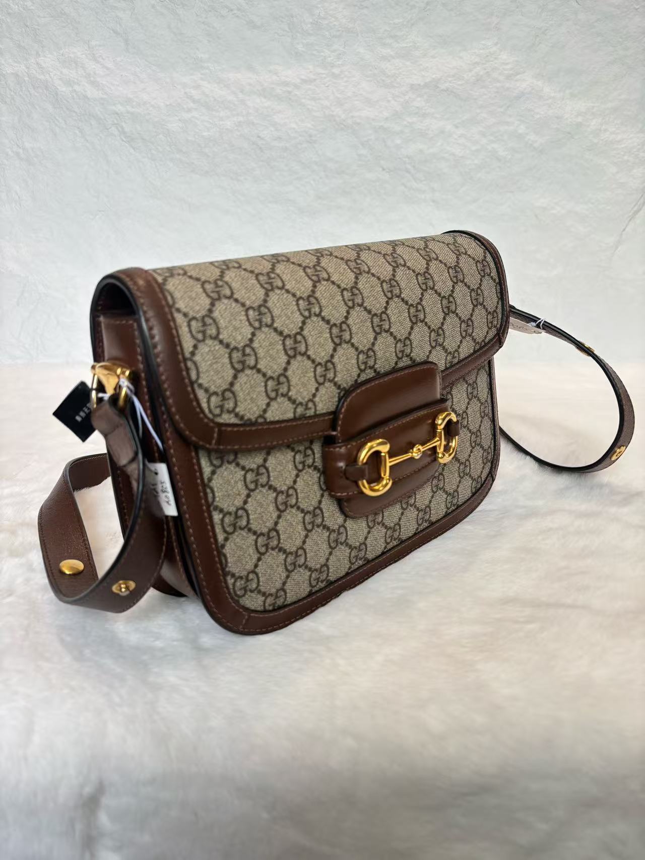 Gucci - Horsebit 1955 - GG Supreme canvas and leather - Brown - (Small)