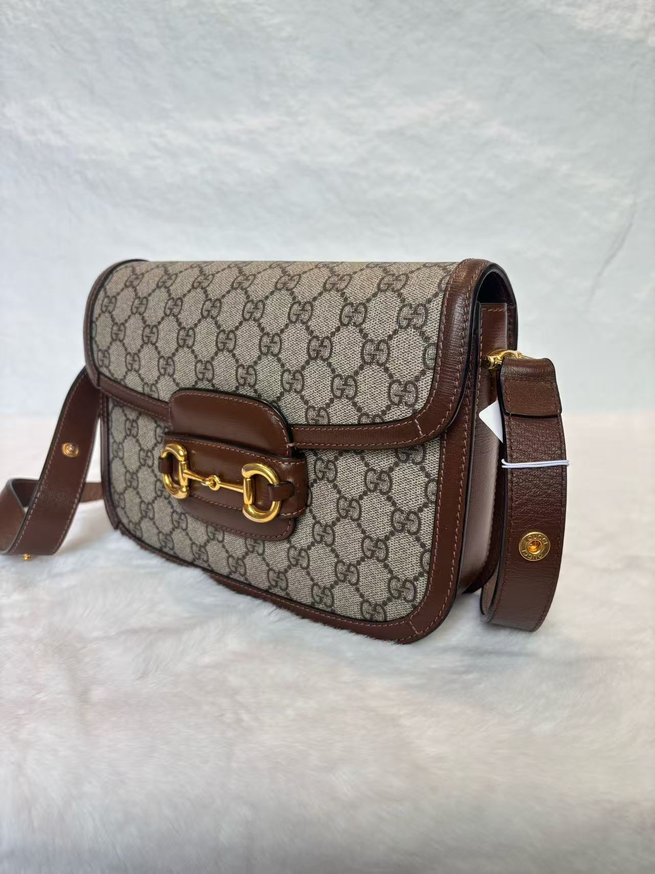 Gucci - Horsebit 1955 - GG Supreme canvas and leather - Brown - (Small)