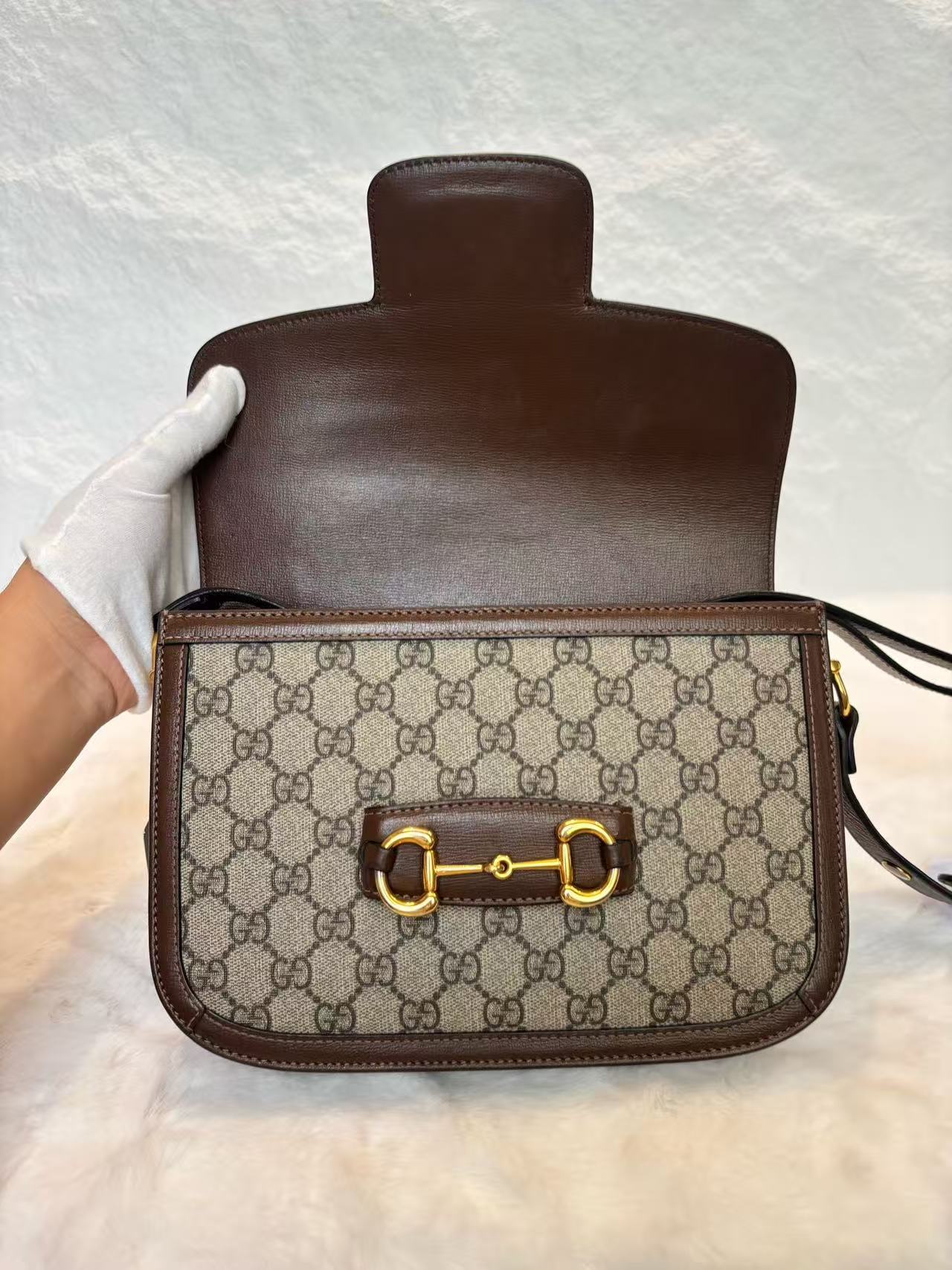 Gucci - Horsebit 1955 - GG Supreme canvas and leather - Brown - (Small)