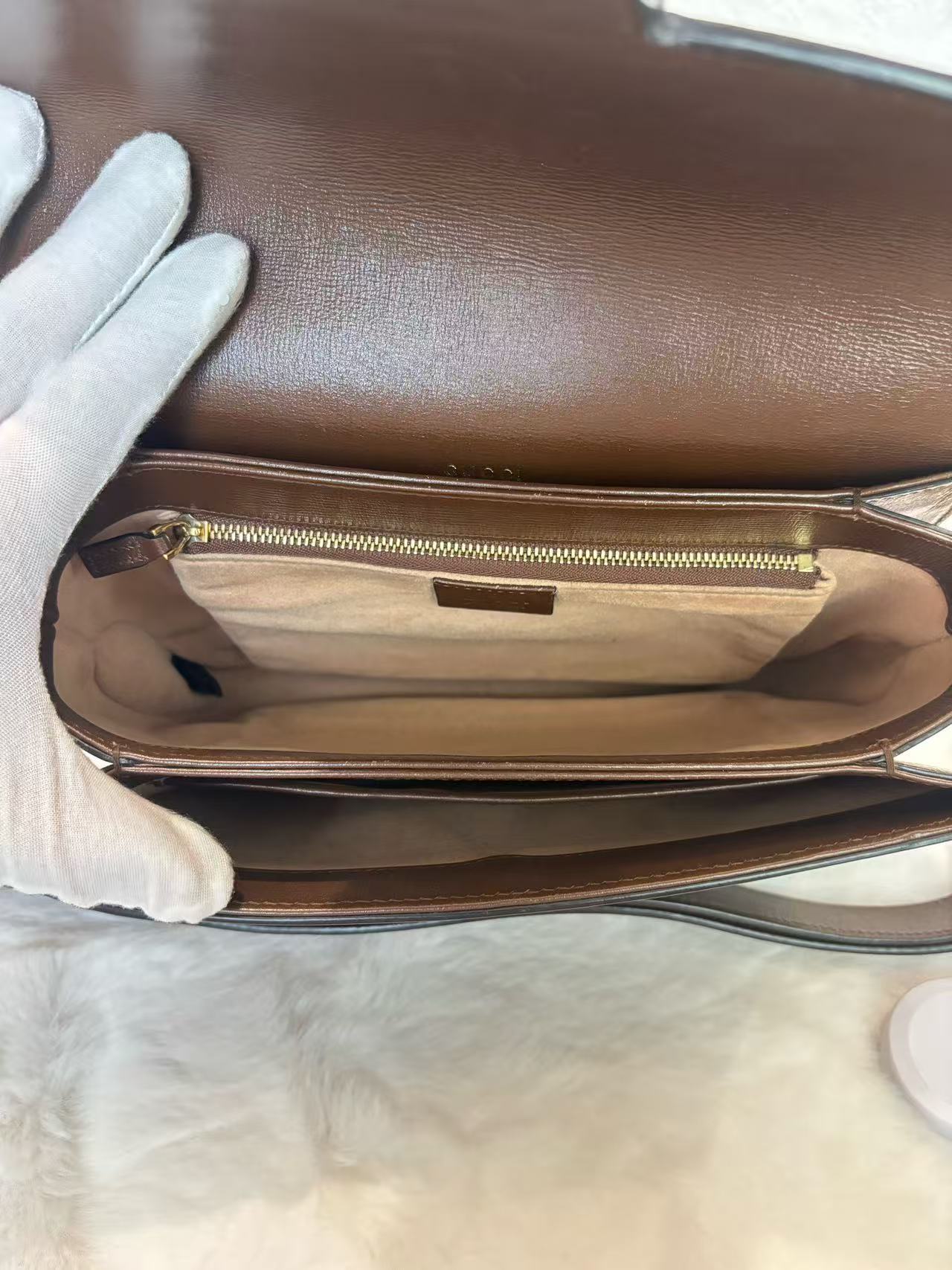 Gucci - Horsebit 1955 - GG Supreme canvas and leather - Brown - (Small)