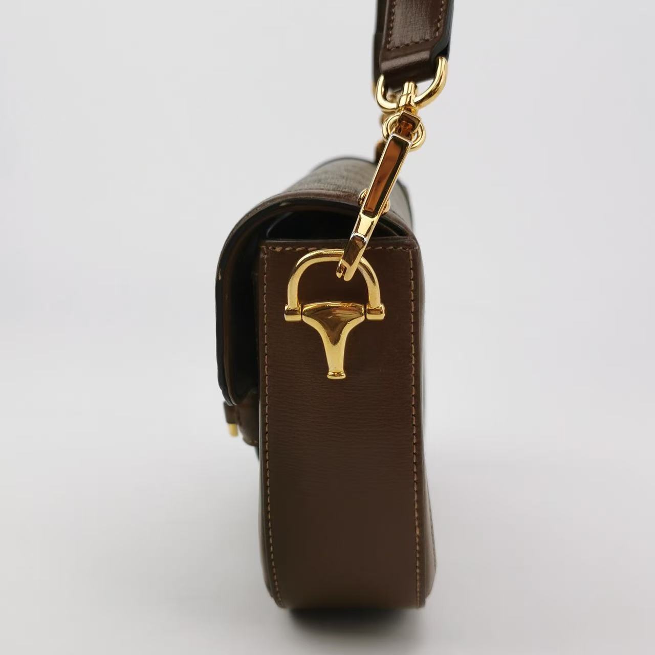 Gucci - Horsebit 1955 Mini Bag - GG Supreme canvas with leather trim - Beige and Brown with Gold-Tone Hardware - (Mini)