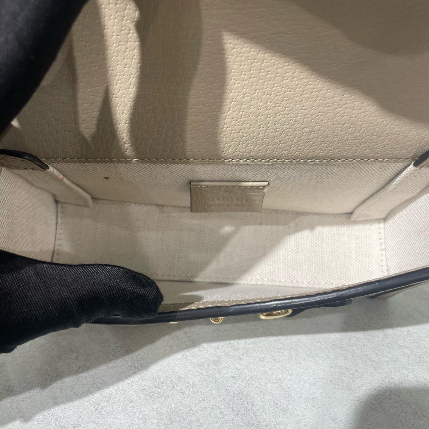 Gucci - Horsebit 1955 Mini Shoulder Bag - GG Supreme canvas with leather trim - Beige - (mini)