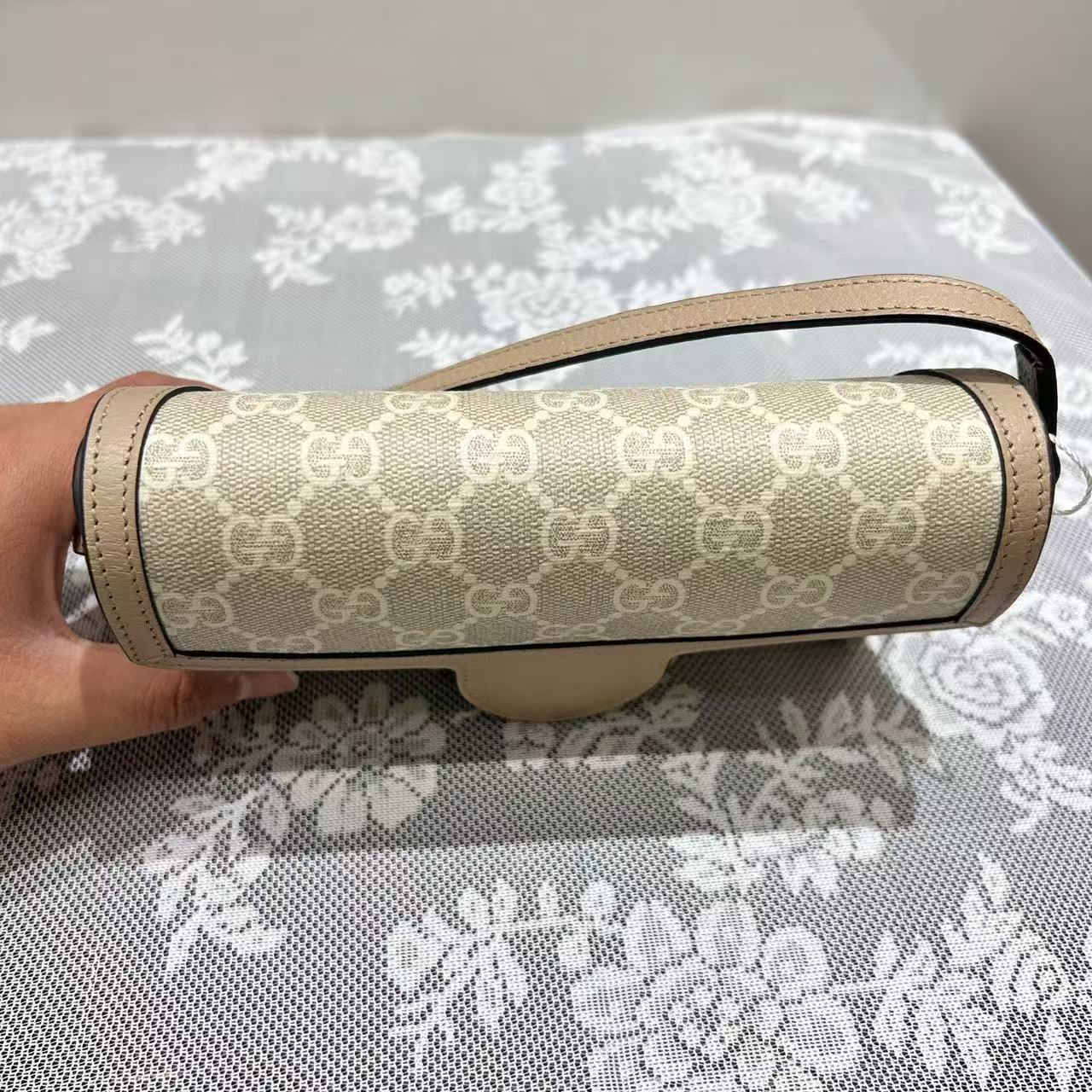 Gucci - Horsebit 1955 Phone Bag - GG Supreme canvas with leather trim - Beige and Tan - (mini)