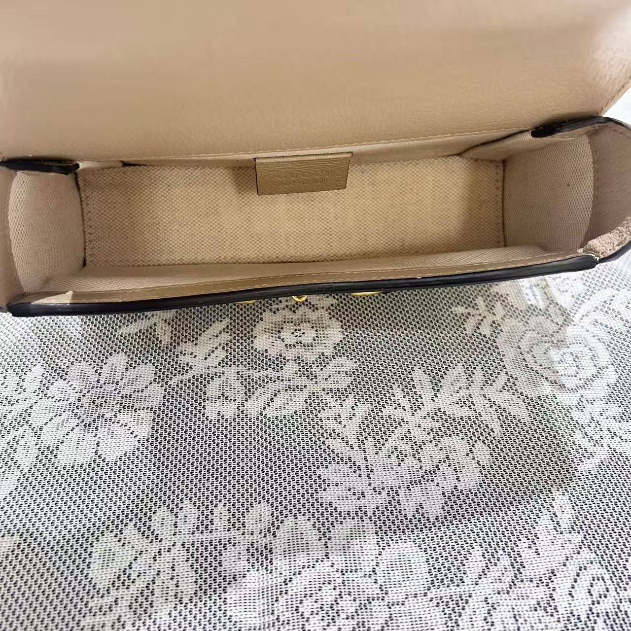 Gucci - Horsebit 1955 Phone Bag - GG Supreme canvas with leather trim - Beige and Tan - (mini)