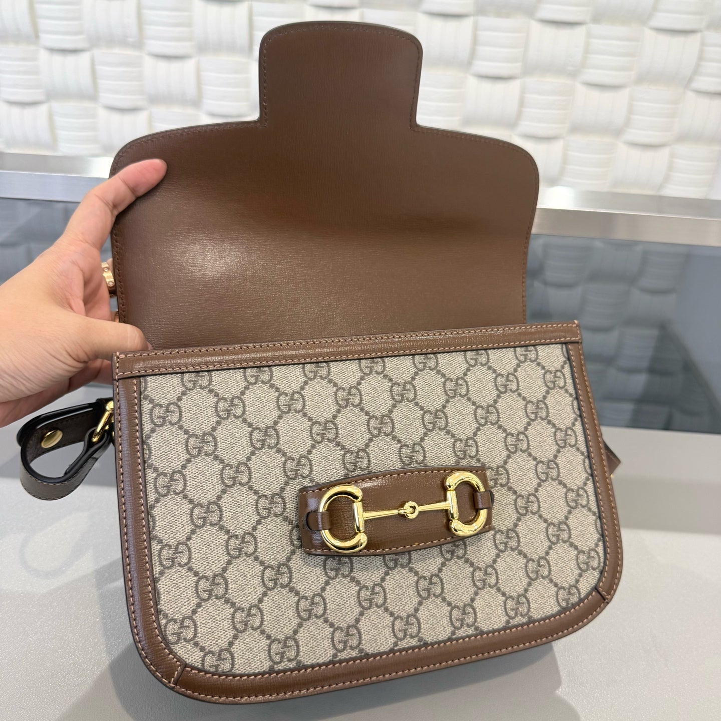 Gucci - Horsebit 1955 - Synthetic - Brown - (Medium)