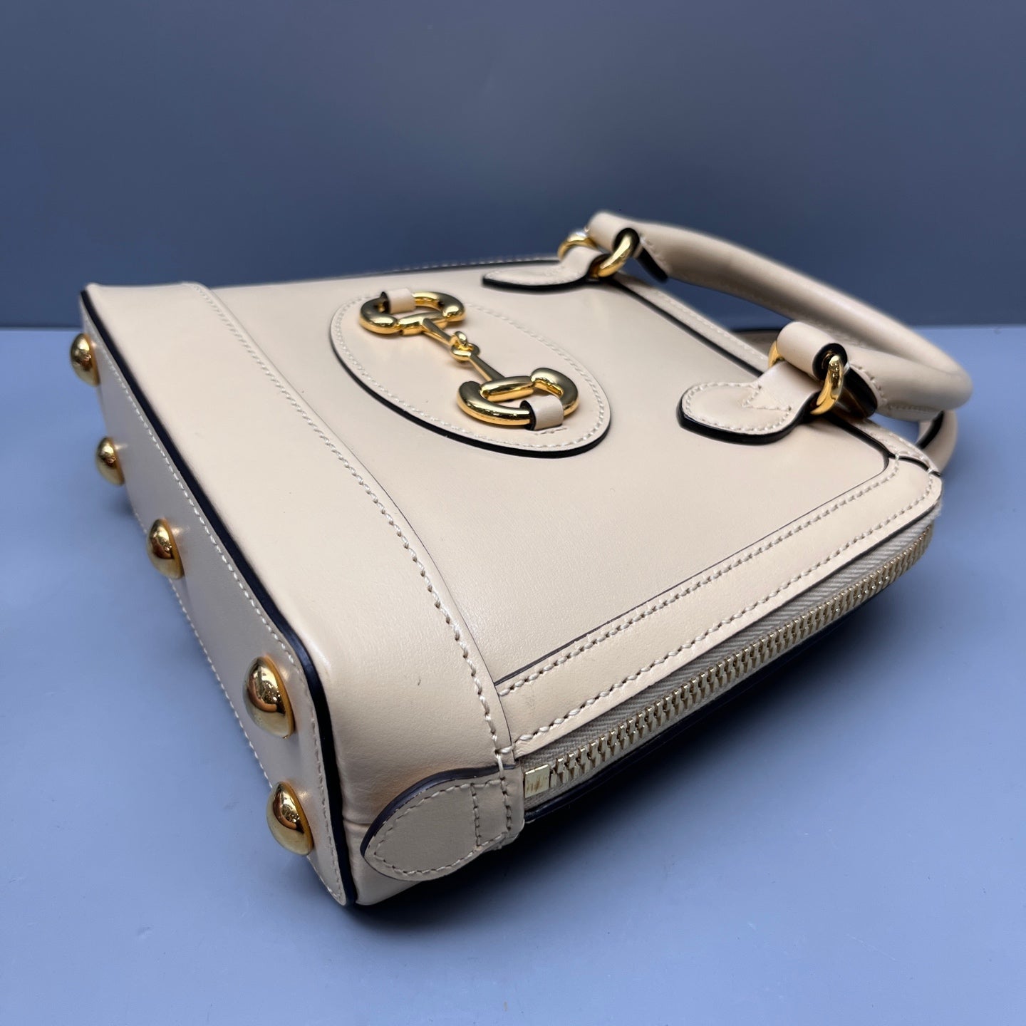 Gucci - Horsebit 1955 Top Handle Bag - Leather - Beige - (small)