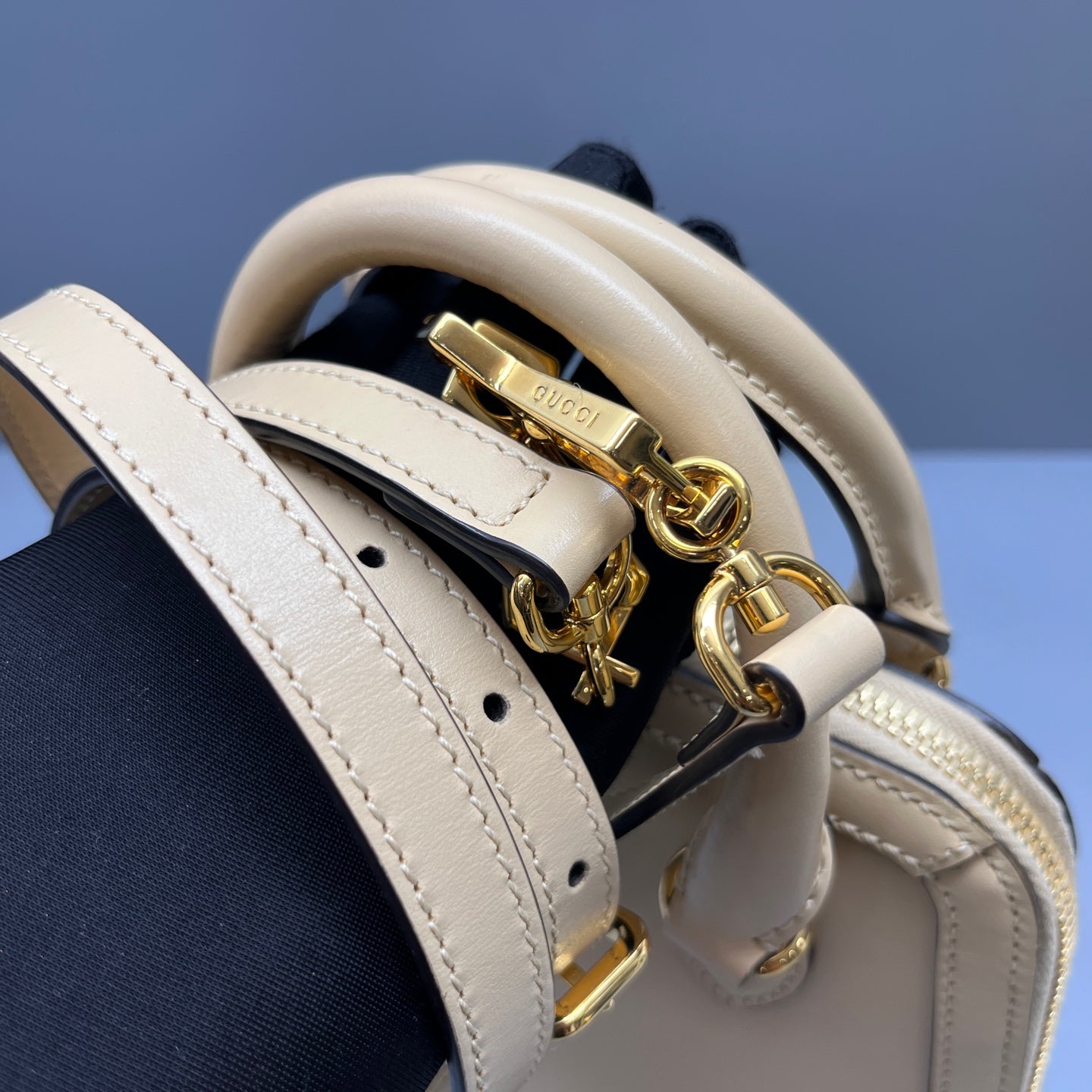 Gucci - Horsebit 1955 Top Handle Bag - Leather - Beige - (small)