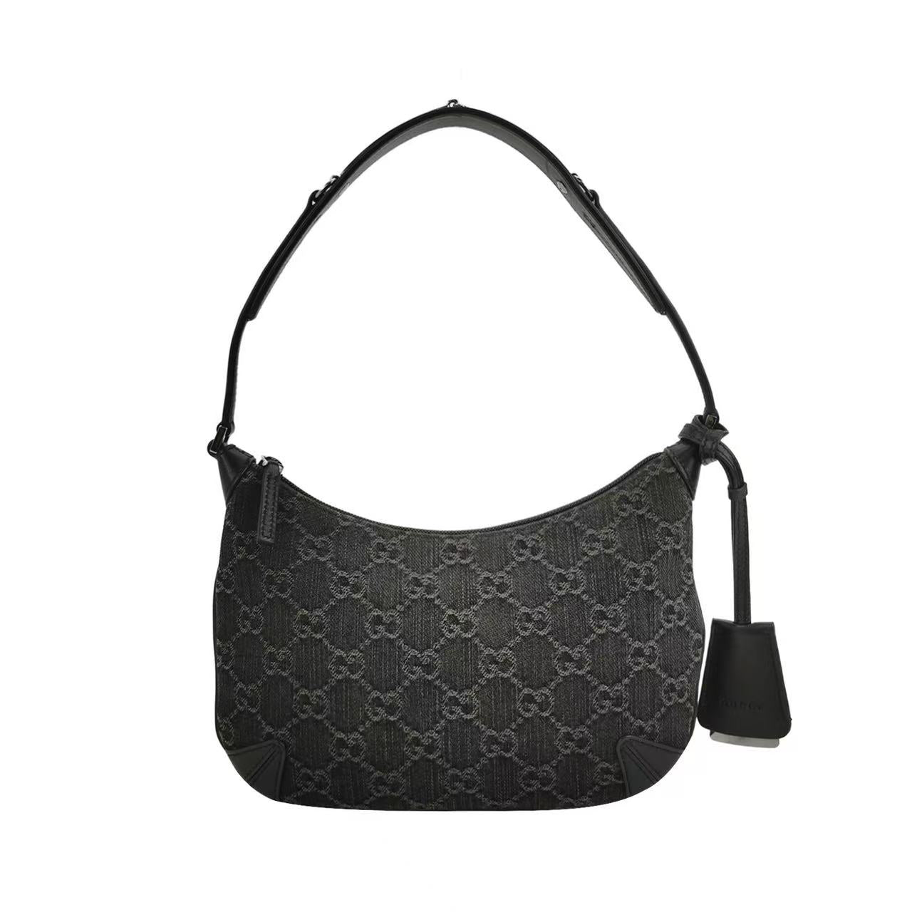 Gucci - Horsebit Slim - Lambskin leather and GG monogram canvas - Black - (small)