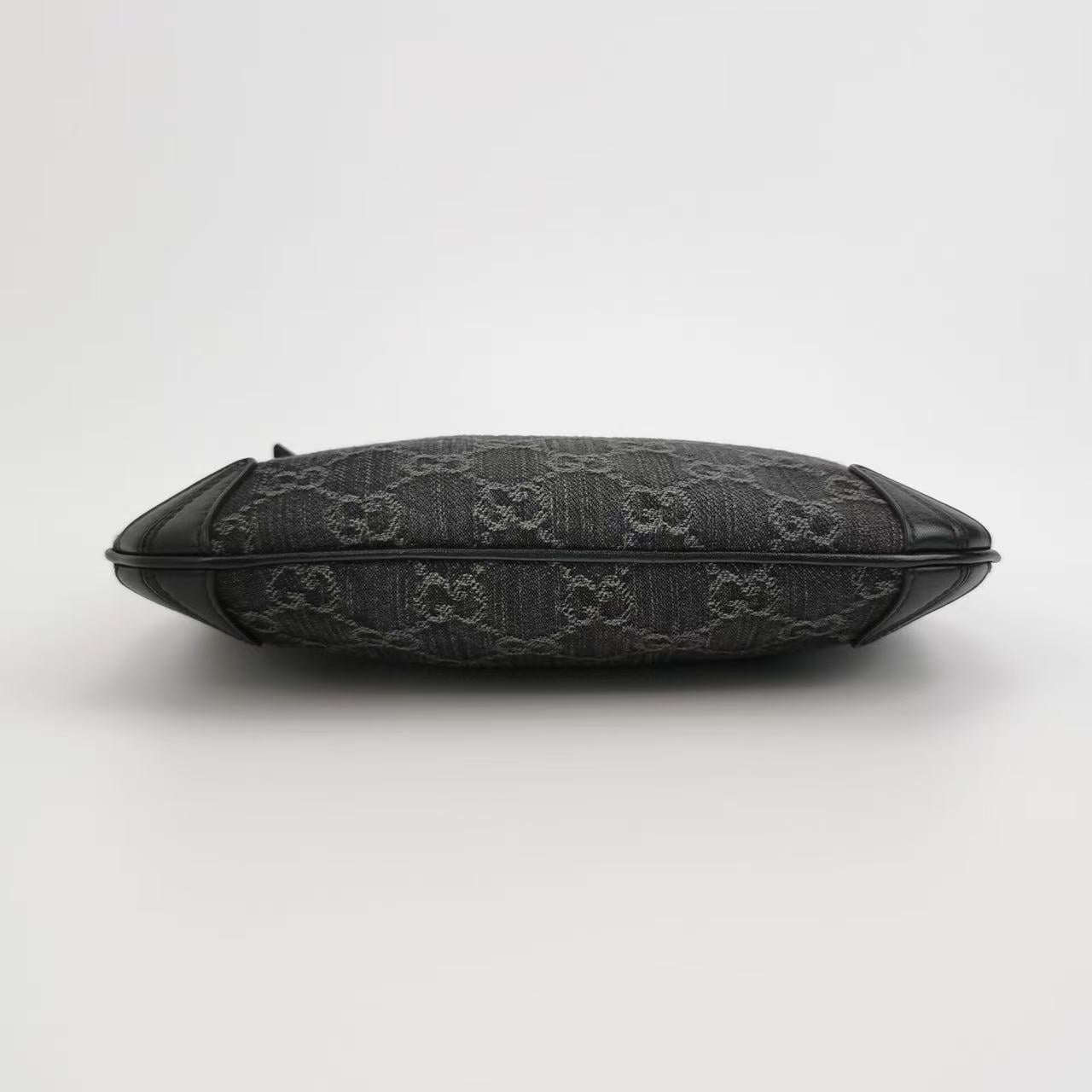 Gucci - Horsebit Slim - Lambskin leather and GG monogram canvas - Black - (small)