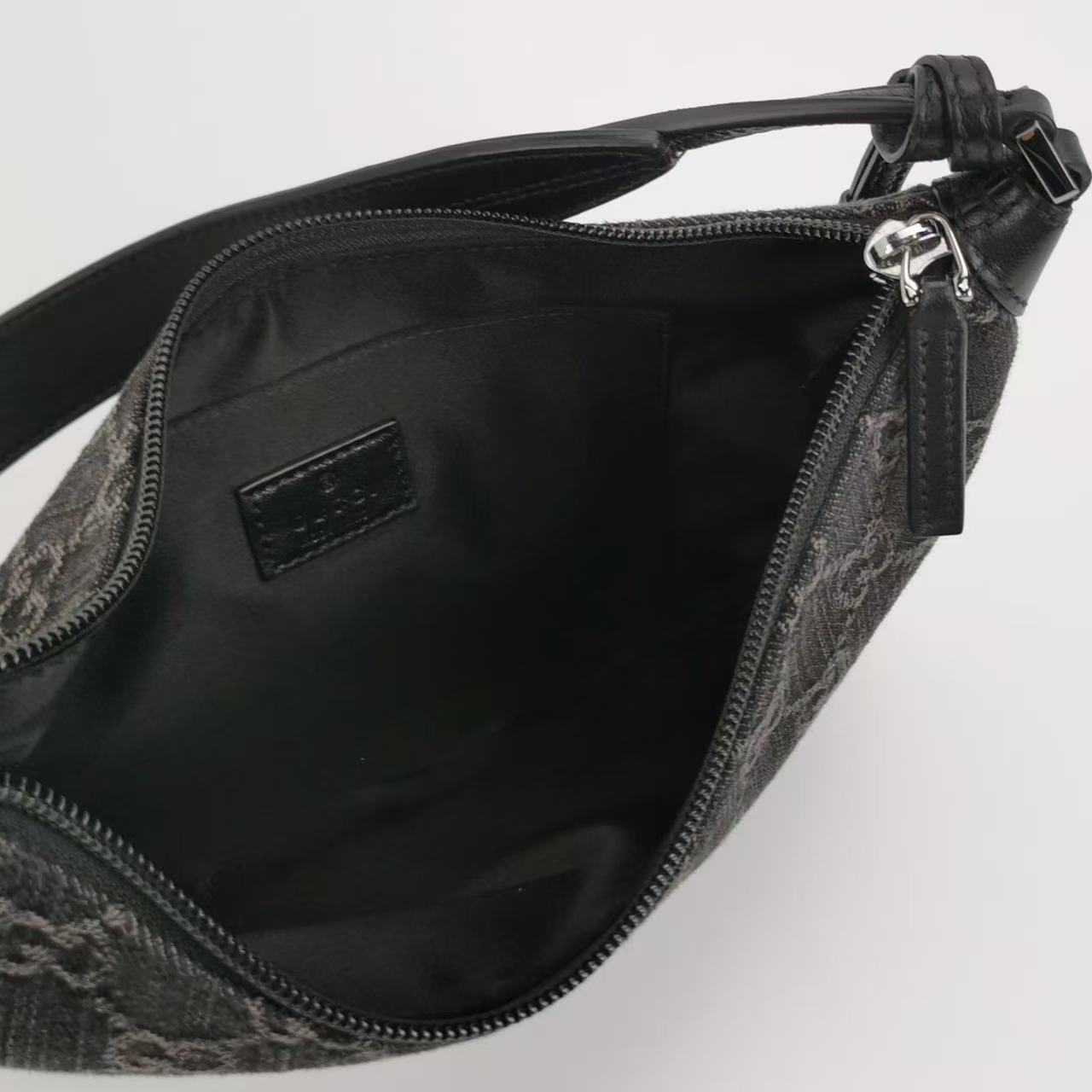 Gucci - Horsebit Slim - Lambskin leather and GG monogram canvas - Black - (small)