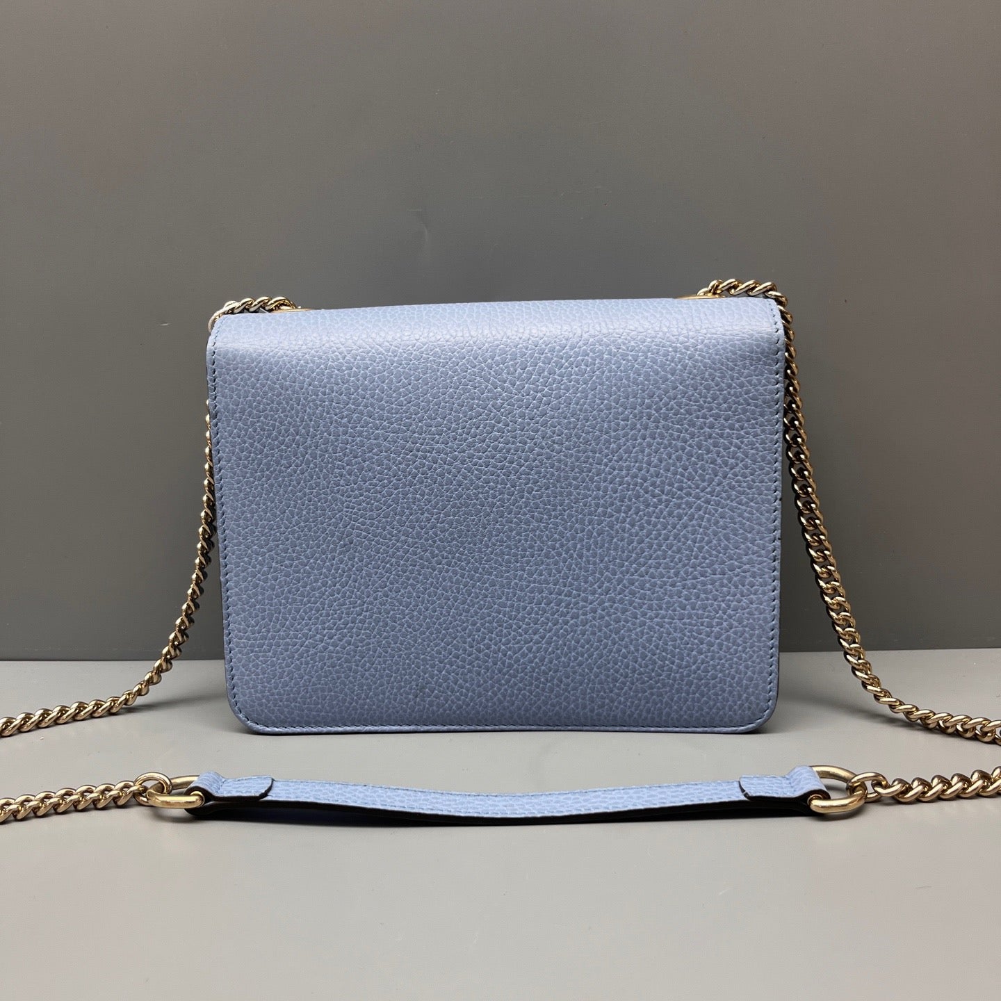 Gucci - Interlocking G Chain Shoulder Bag - Leather - Blue - (mini)