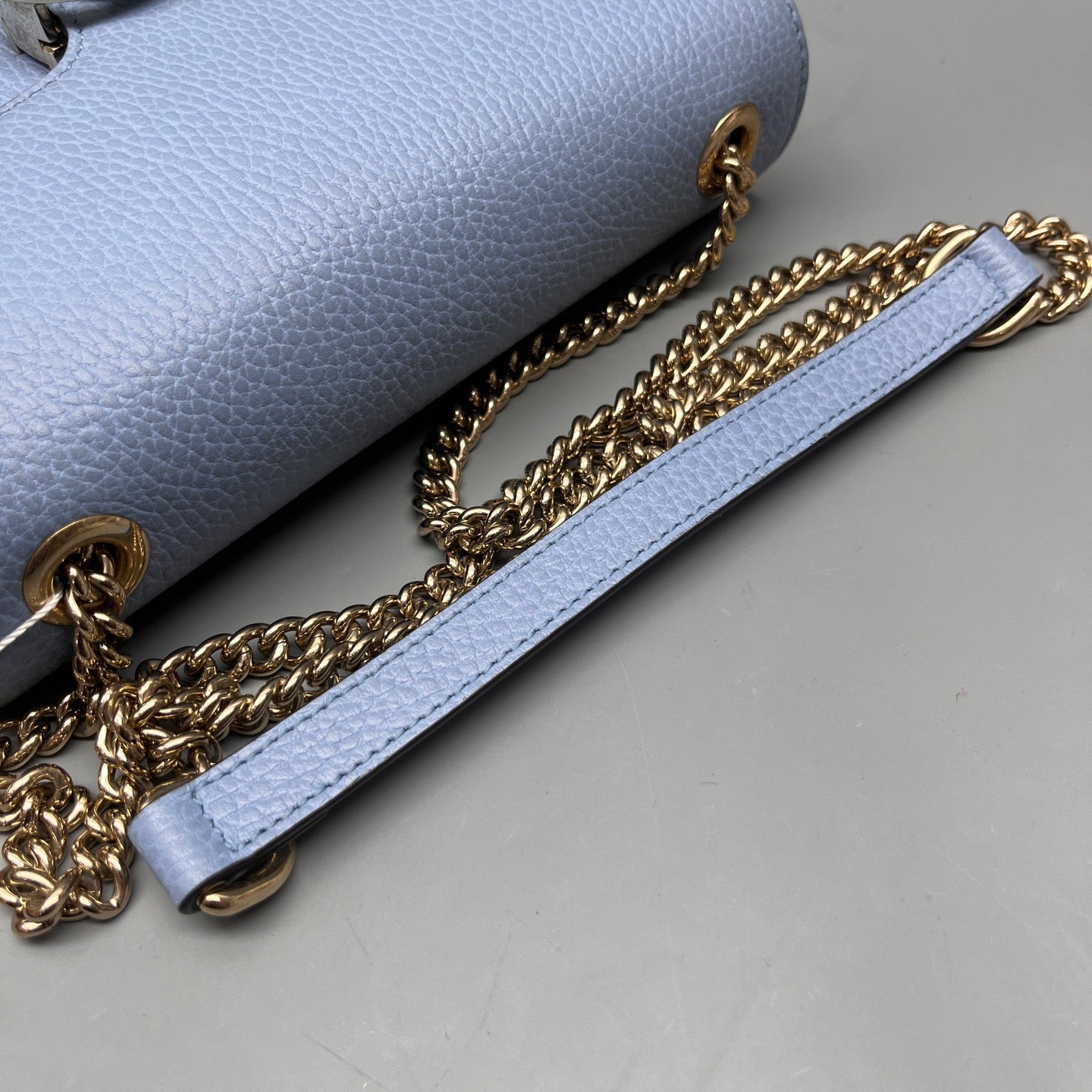 Gucci - Interlocking G Chain Shoulder Bag - Leather - Blue - (mini)