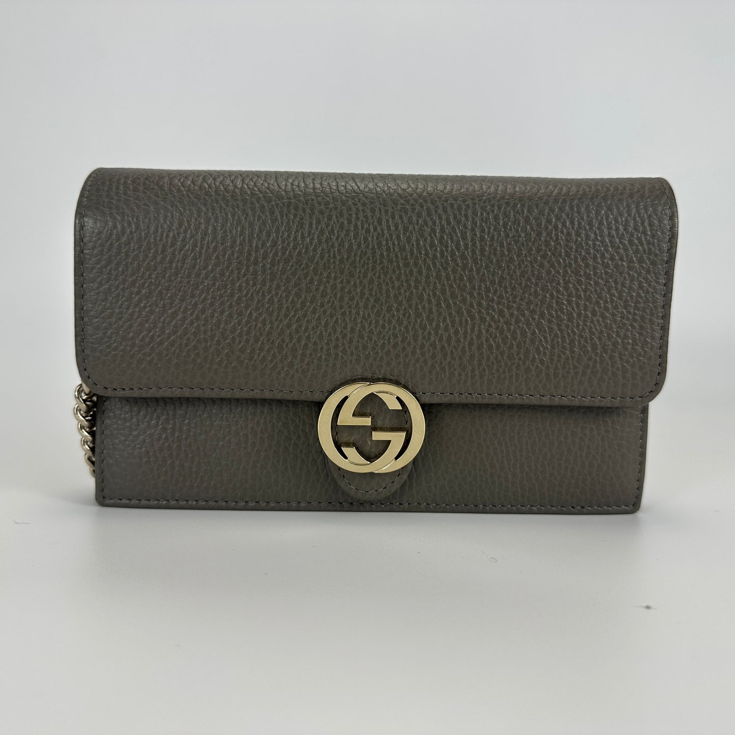 Gucci - Interlocking G Chain Wallet - Leather - Grey - (mini)