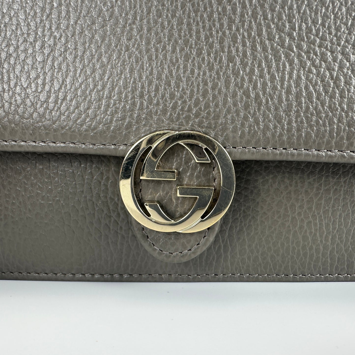 Gucci - Interlocking G Chain Wallet - Leather - Grey - (mini)
