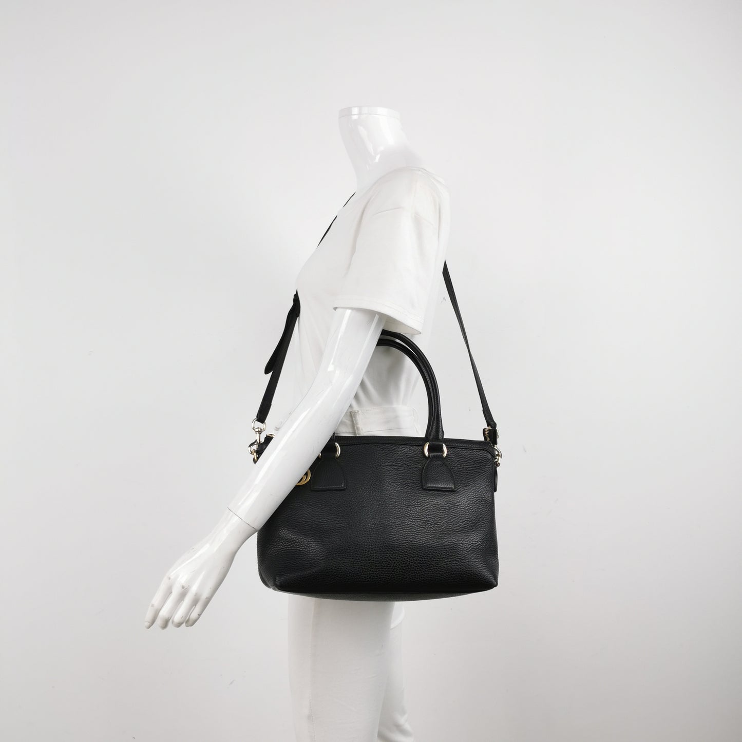 Gucci - Interlocking G Tote Bag - Grained leather - Black - (medium)