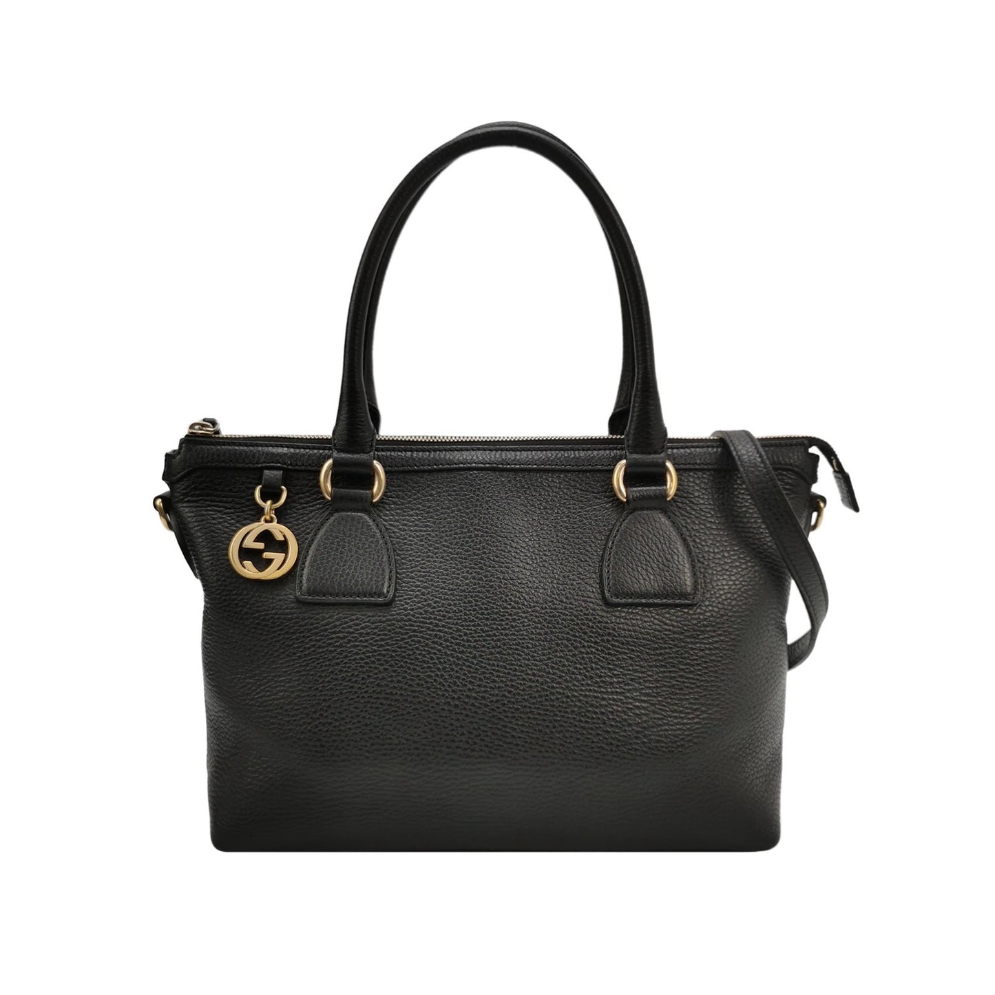 Gucci - Interlocking G Tote Bag - Grained leather - Black - (medium)