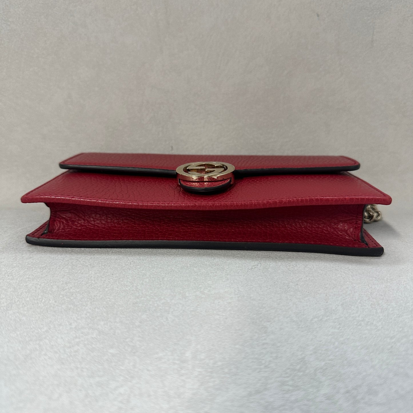 Gucci - Interlocking G Wallet on Chain - Leather - Red - (mini)