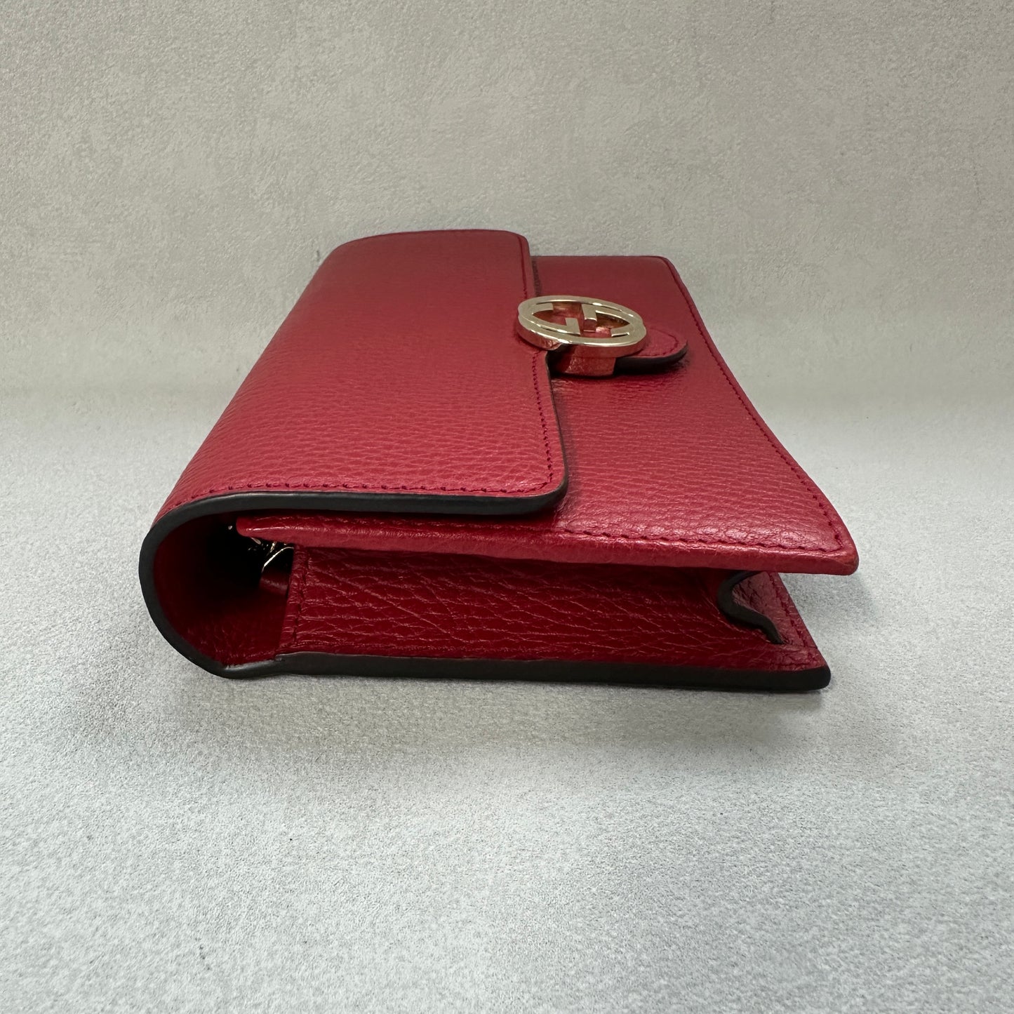 Gucci - Interlocking G Wallet on Chain - Leather - Red - (mini)