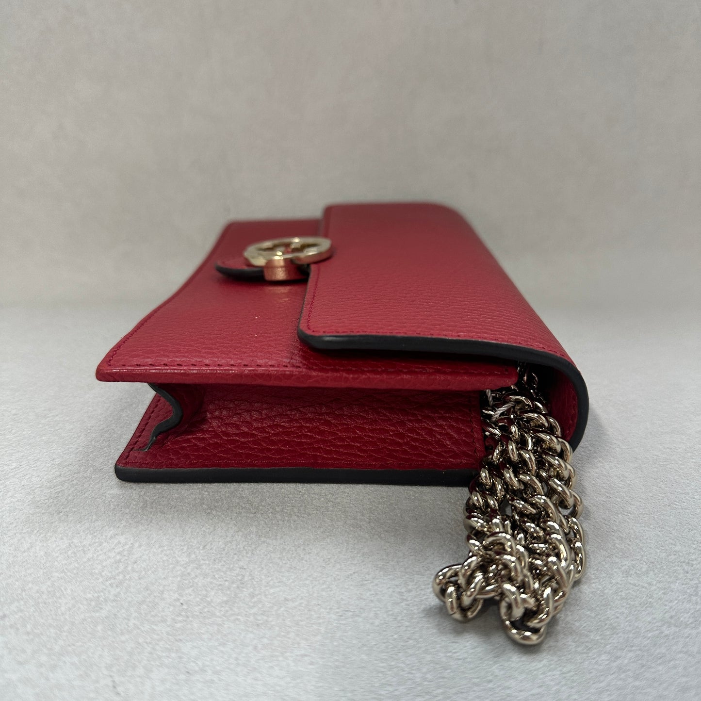 Gucci - Interlocking G Wallet on Chain - Leather - Red - (mini)