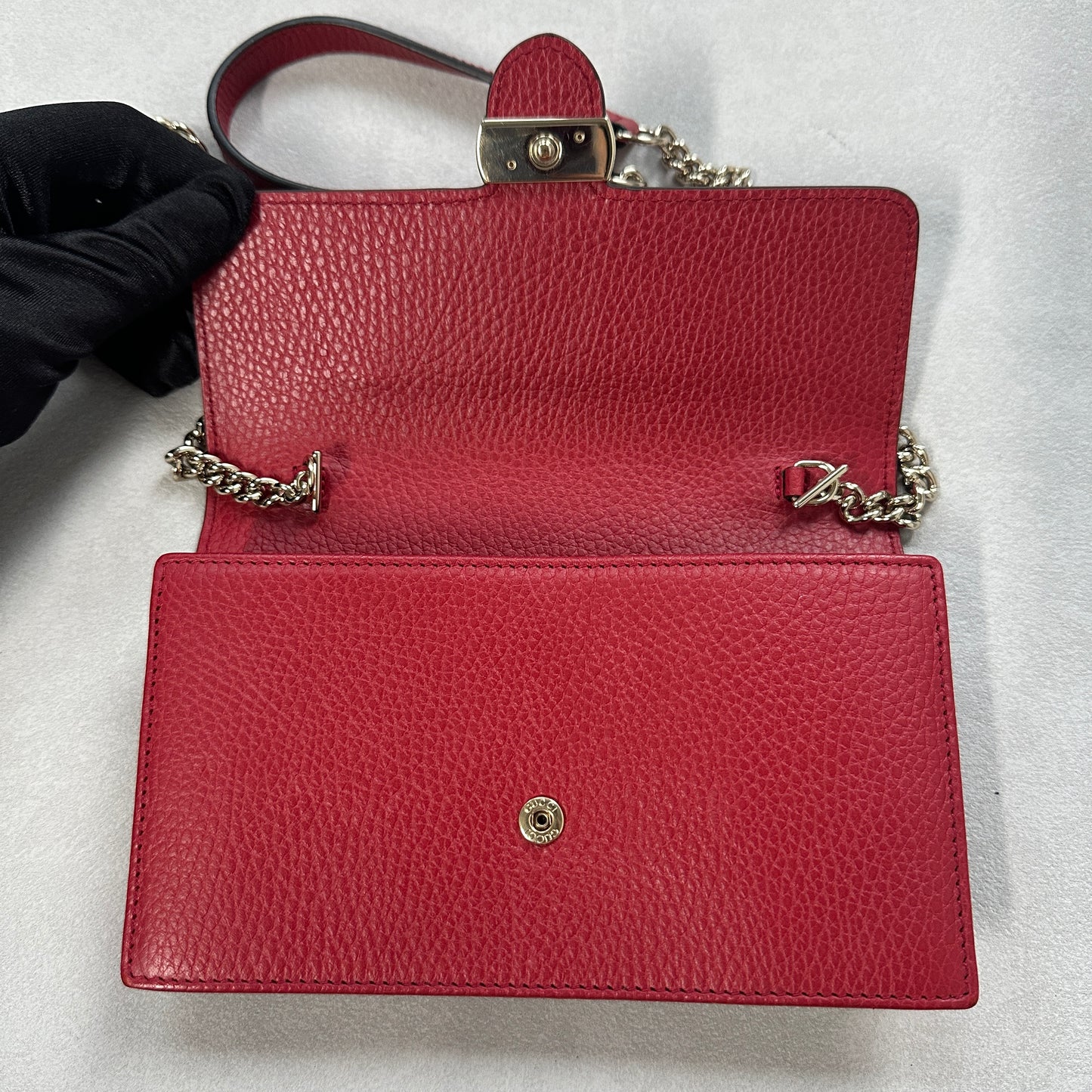 Gucci - Interlocking G Wallet on Chain - Leather - Red - (mini)