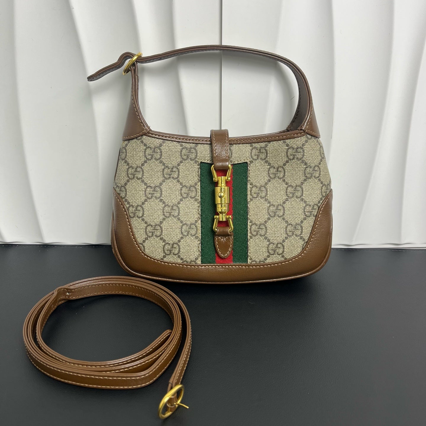 Gucci Jackie 1961 Coated canvas, Leather Brown - view 7