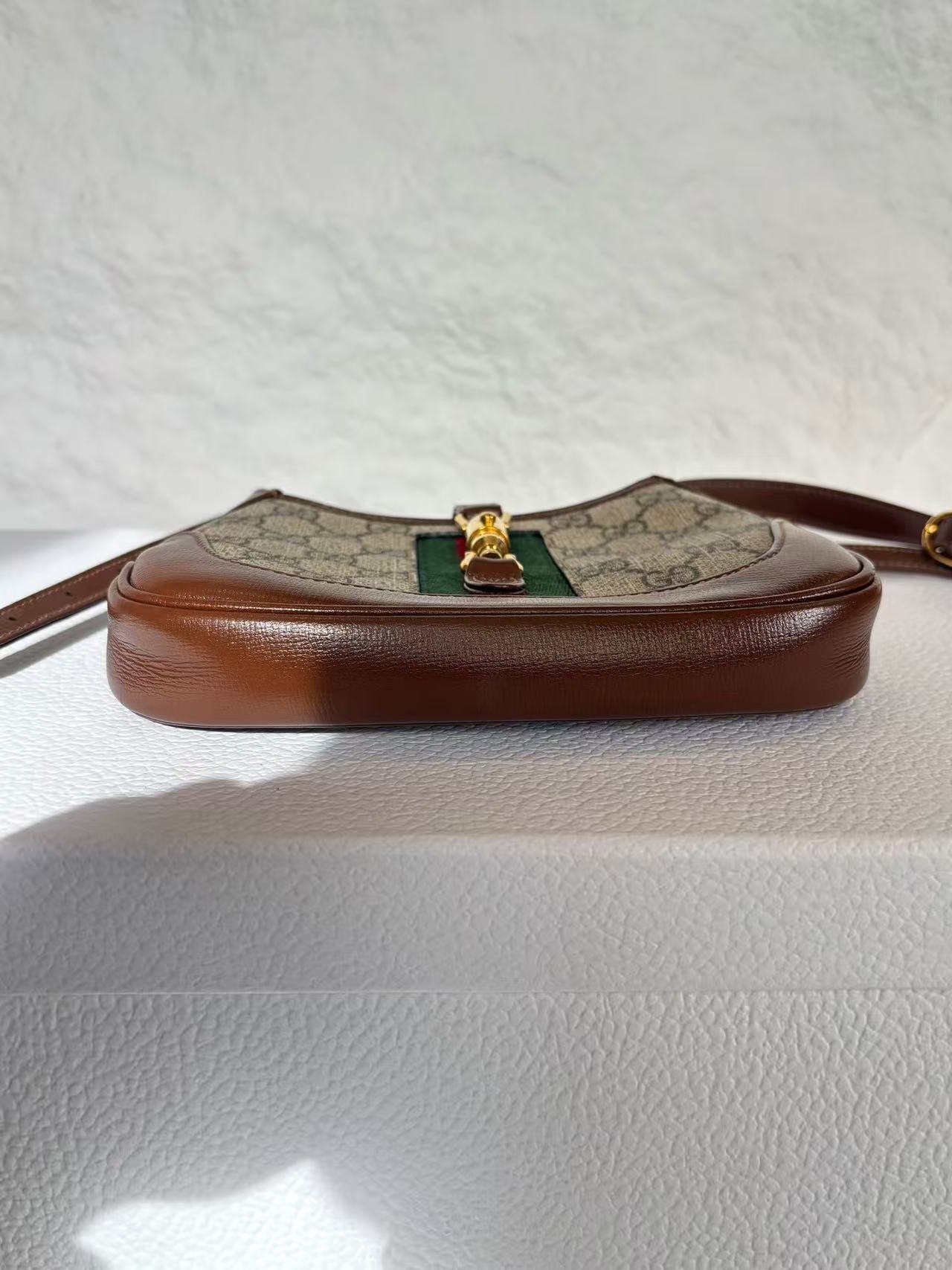 Gucci - Jackie 1961 - GG Supreme canvas with leather trim - Beige and Brown with Red and Green accents - (mini)